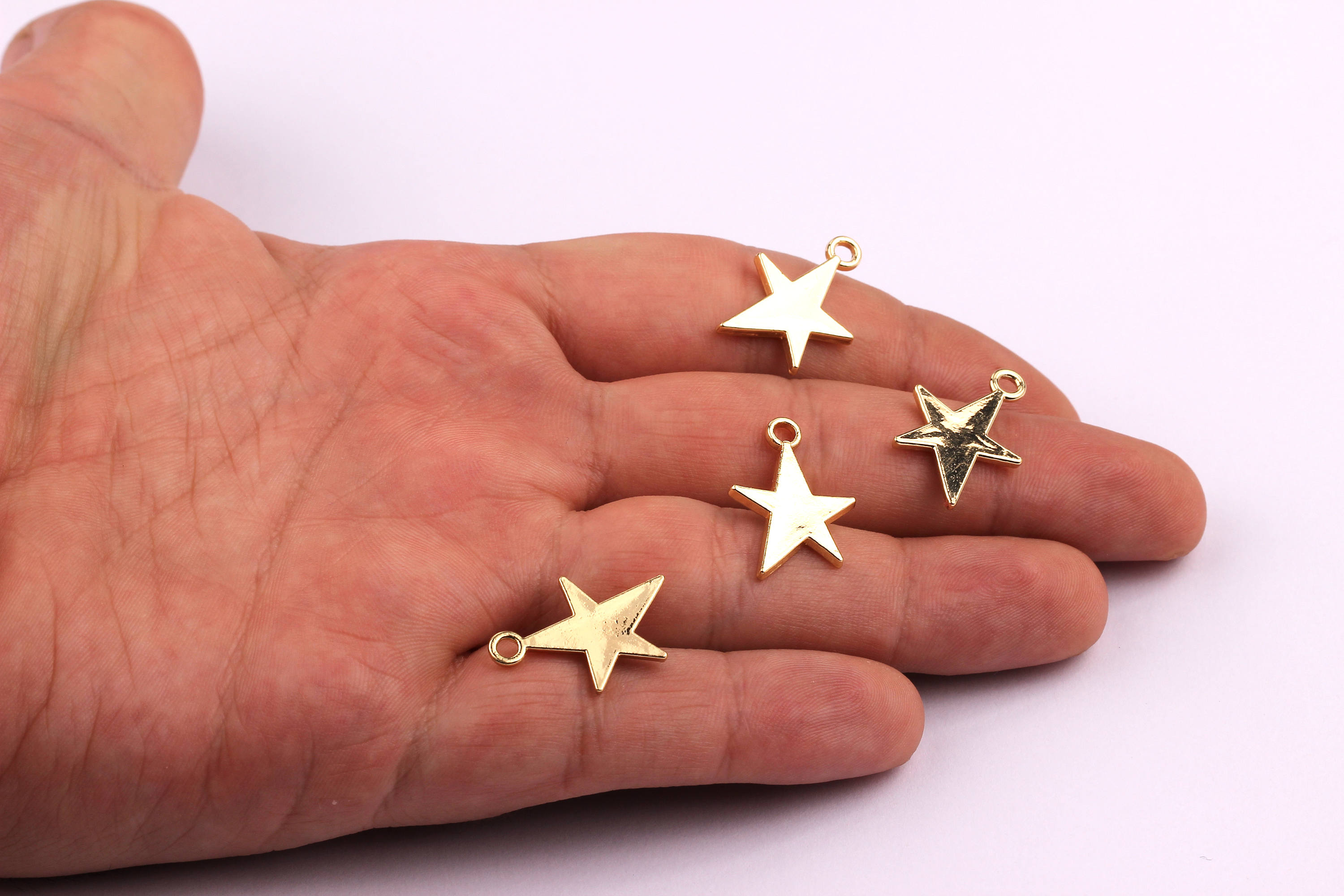 Star Shaped Charms- Zinc Alloy Earring Findings - Gold Tone - Alloy Pendant for Necklace - Jewelry Supplies - 22x14x1.5mm - ZZ1180 - DOMEDBAZAAR