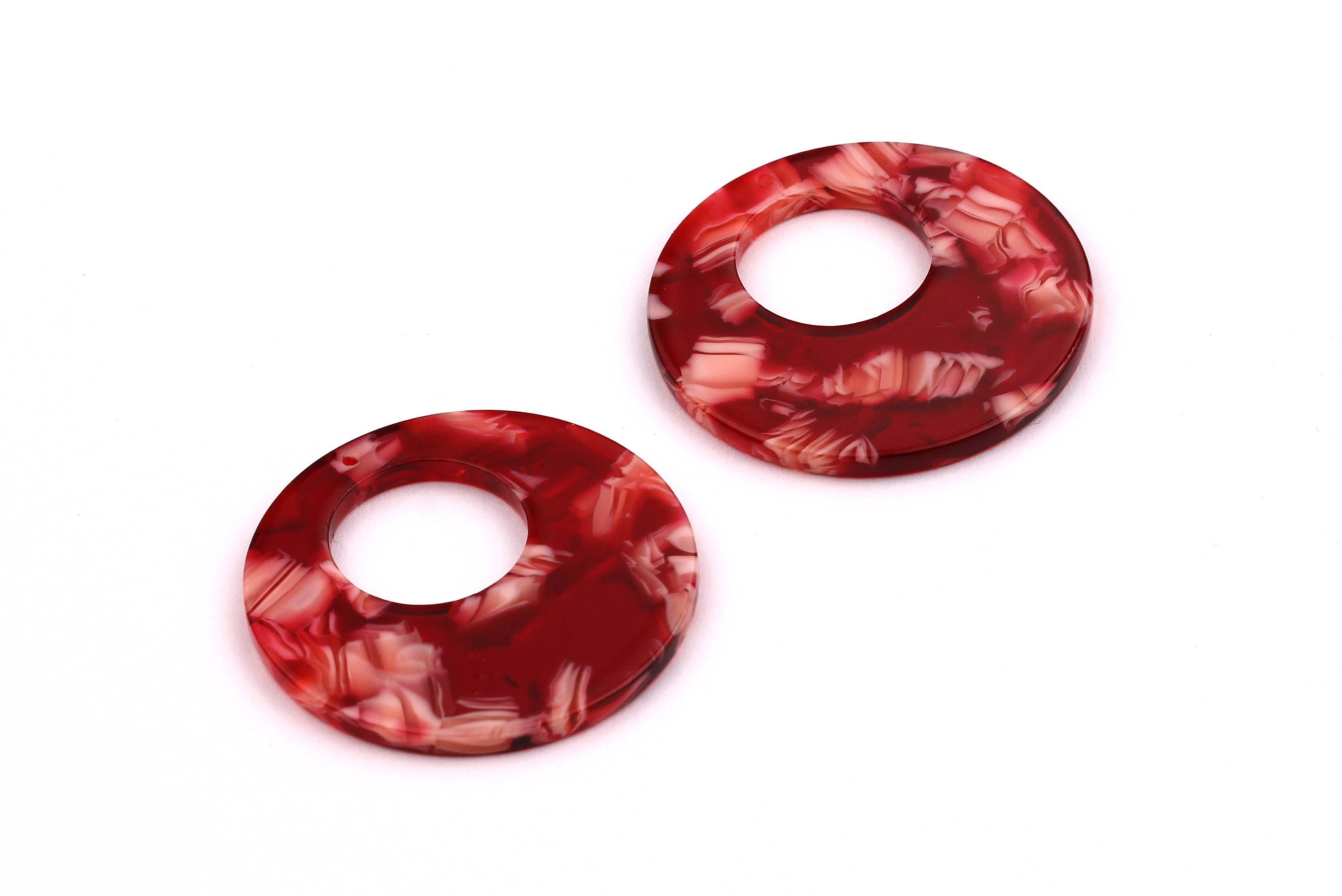 Acetate Circle Charms - Circle Earrings and Pendant - Earring Findings - Jewelry Supplies - Color Code: A29 - 34x2.6mm - AC1005D - DOMEDBAZAAR