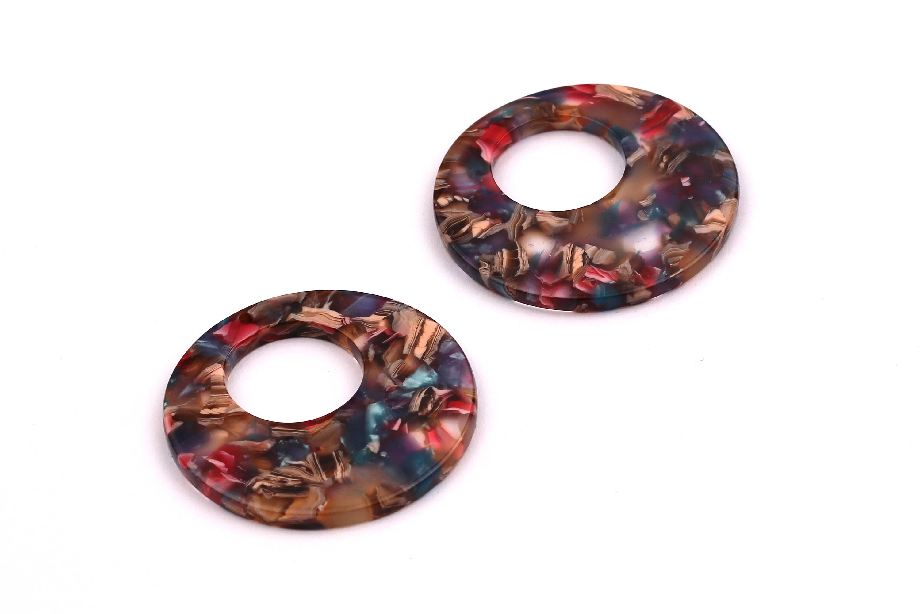 Acetate Circle Charms - Circle Earrings and Pendant - Earring Findings - Jewelry Supplies - Jewelry Supplies - 34x2.6mm - AC1005B - DOMEDBAZAAR