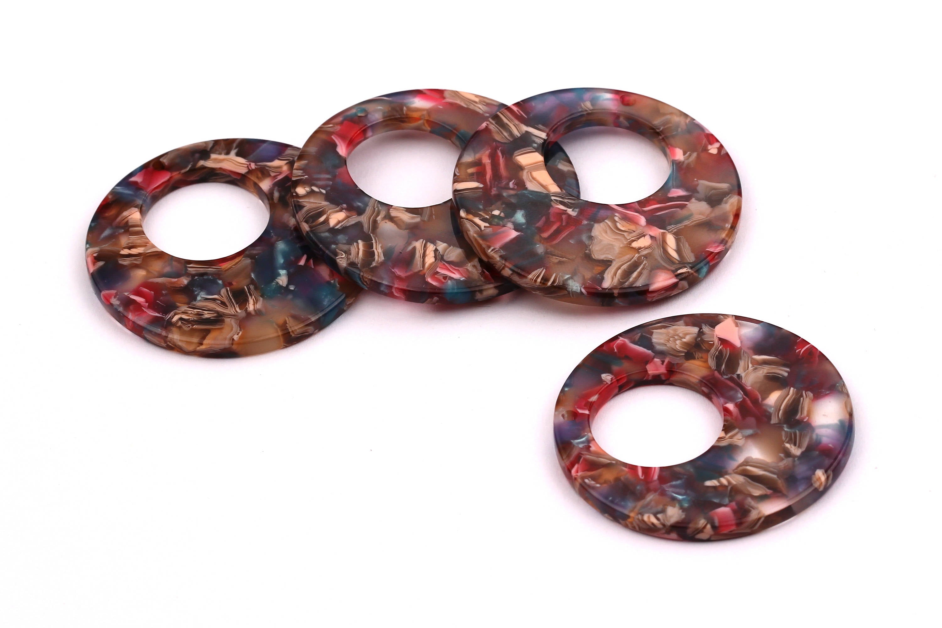 Acetate Circle Charms - Circle Earrings and Pendant - Earring Findings - Jewelry Supplies - Jewelry Supplies - 34x2.6mm - AC1005B - DOMEDBAZAAR