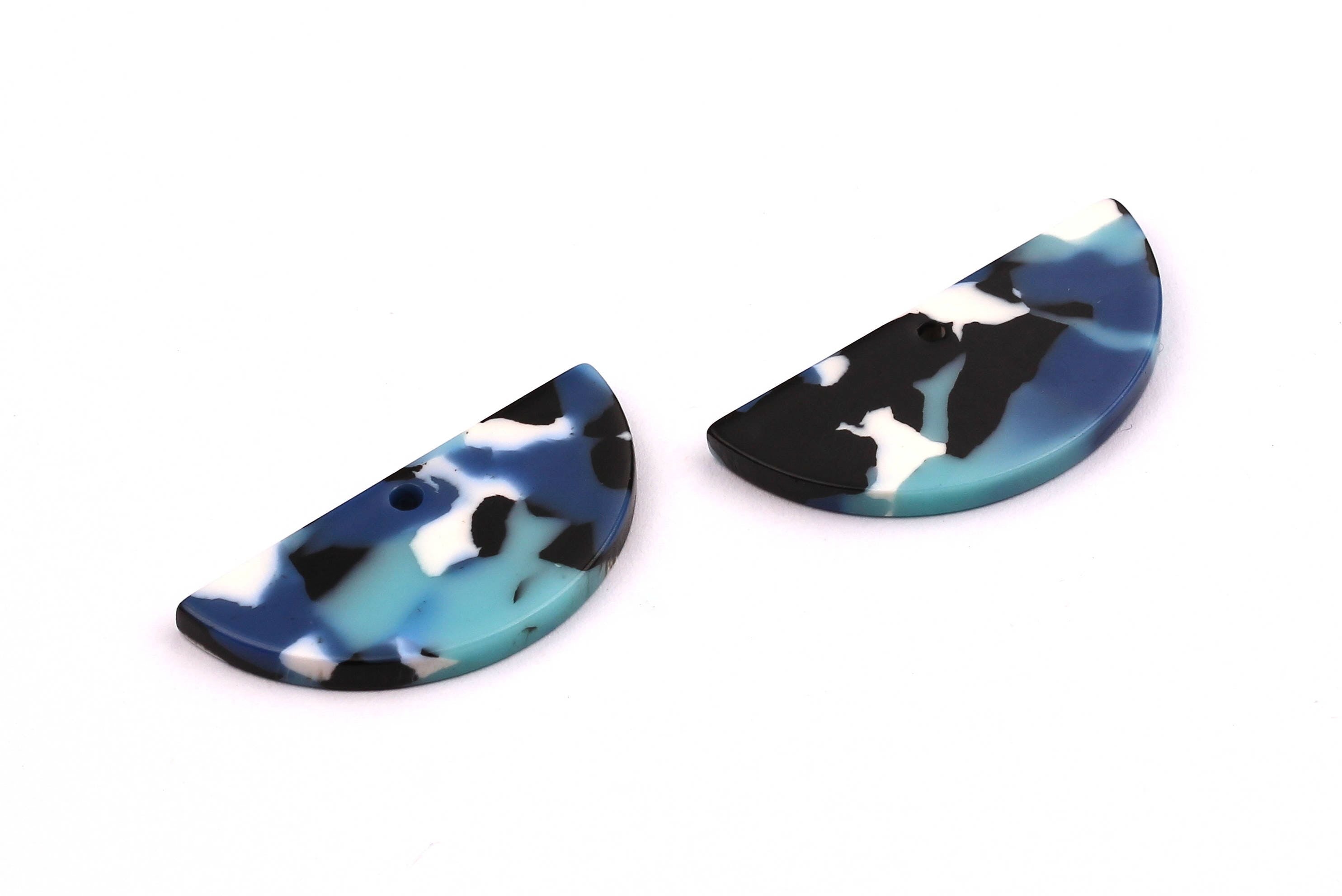 Acetate Semicircle Charms - Semicircle Pendant -  Earring Findings - Jewelry Supplies - Color Code: A16 - 33.5x16.5x2.6mm - AC1006A - DOMEDBAZAAR