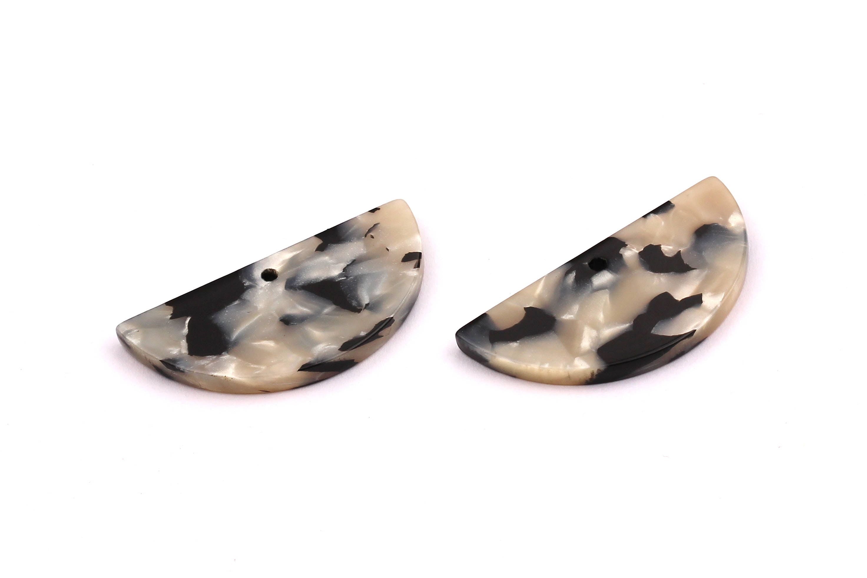 Acetate Semicircle Charms - Semicircle Pendant -  Earring Findings - Jewelry Supplies - Color Code: A15 - 33.5x16.5x2.6mm - AC1006E - DOMEDBAZAAR