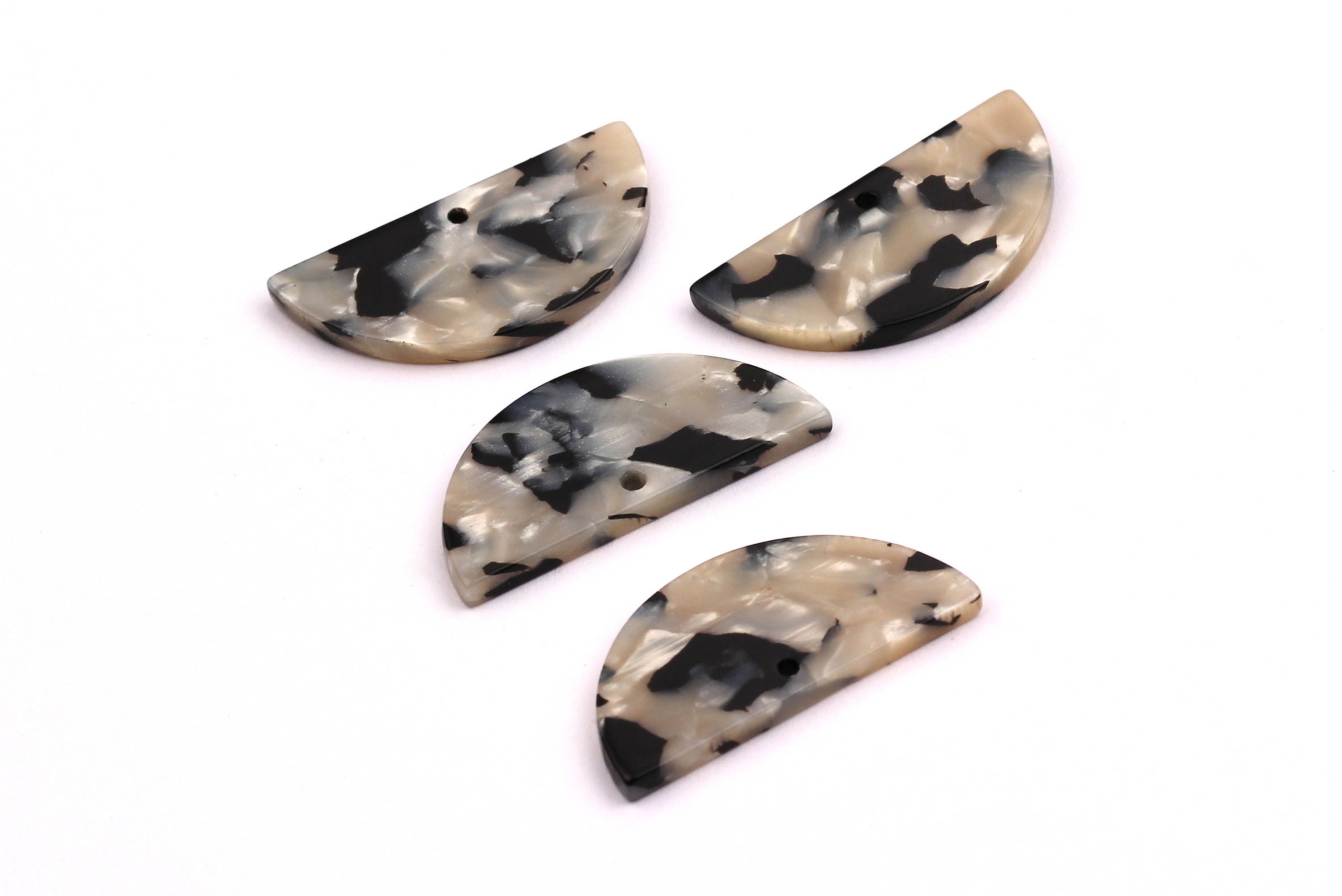 Acetate Semicircle Charms - Semicircle Pendant -  Earring Findings - Jewelry Supplies - Color Code: A15 - 33.5x16.5x2.6mm - AC1006E - DOMEDBAZAAR