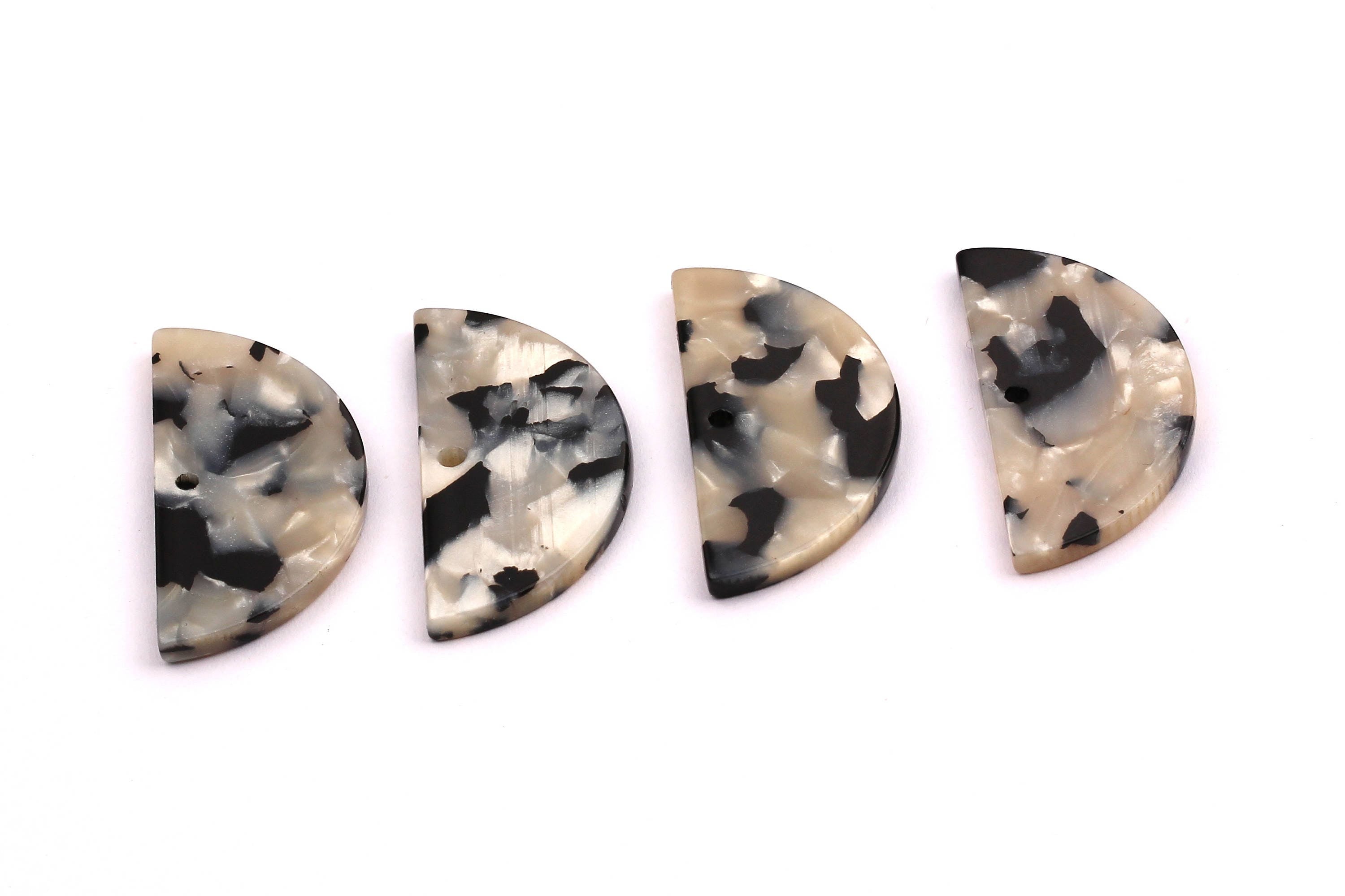 Acetate Semicircle Charms - Semicircle Pendant -  Earring Findings - Jewelry Supplies - Color Code: A15 - 33.5x16.5x2.6mm - AC1006E - DOMEDBAZAAR