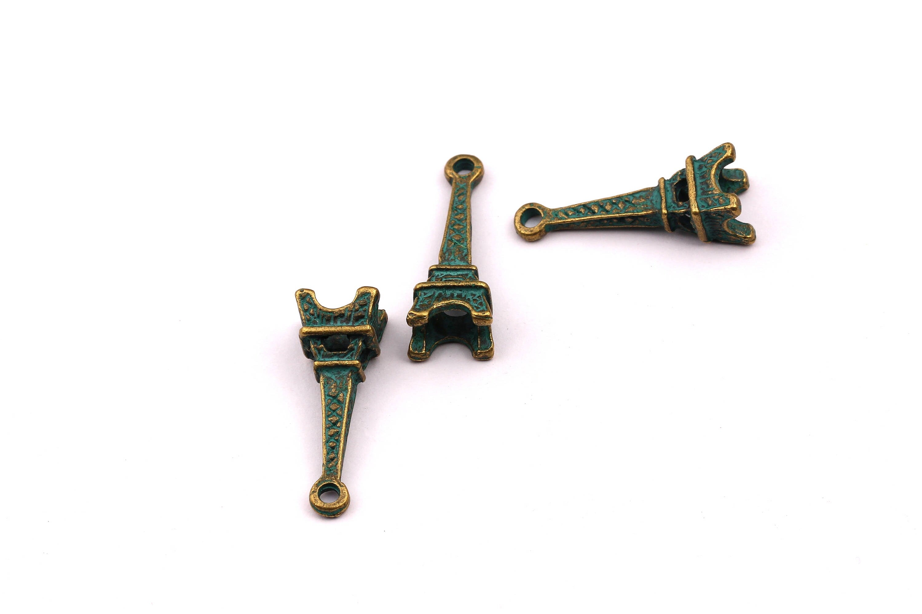 Faux Patina Pendant - Eiffel Shaped - Alloy Charms - Antique Bronze Tone Necklace - Zinc Alloy Beads - Jewelry Supplies - 20x8x2mm ZZ1047 - DOMEDBAZAAR