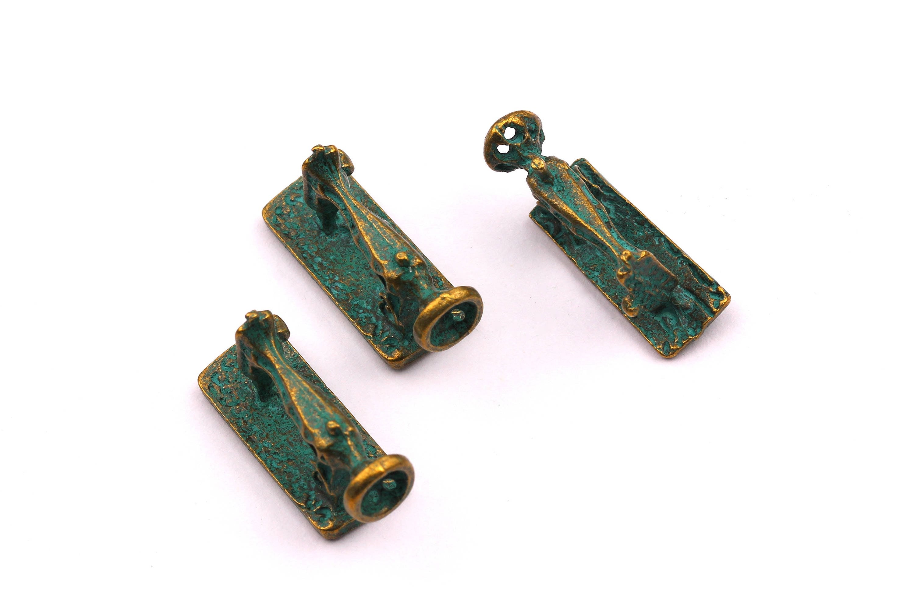 Faux Patina Pendant - S.Machine Shaped Alloy Charms - Antique Bronze Tone Necklace - Zinc Alloy Beads - Jewelry Supplies - 14x24x9mm ZZ1084 - DOMEDBAZAAR