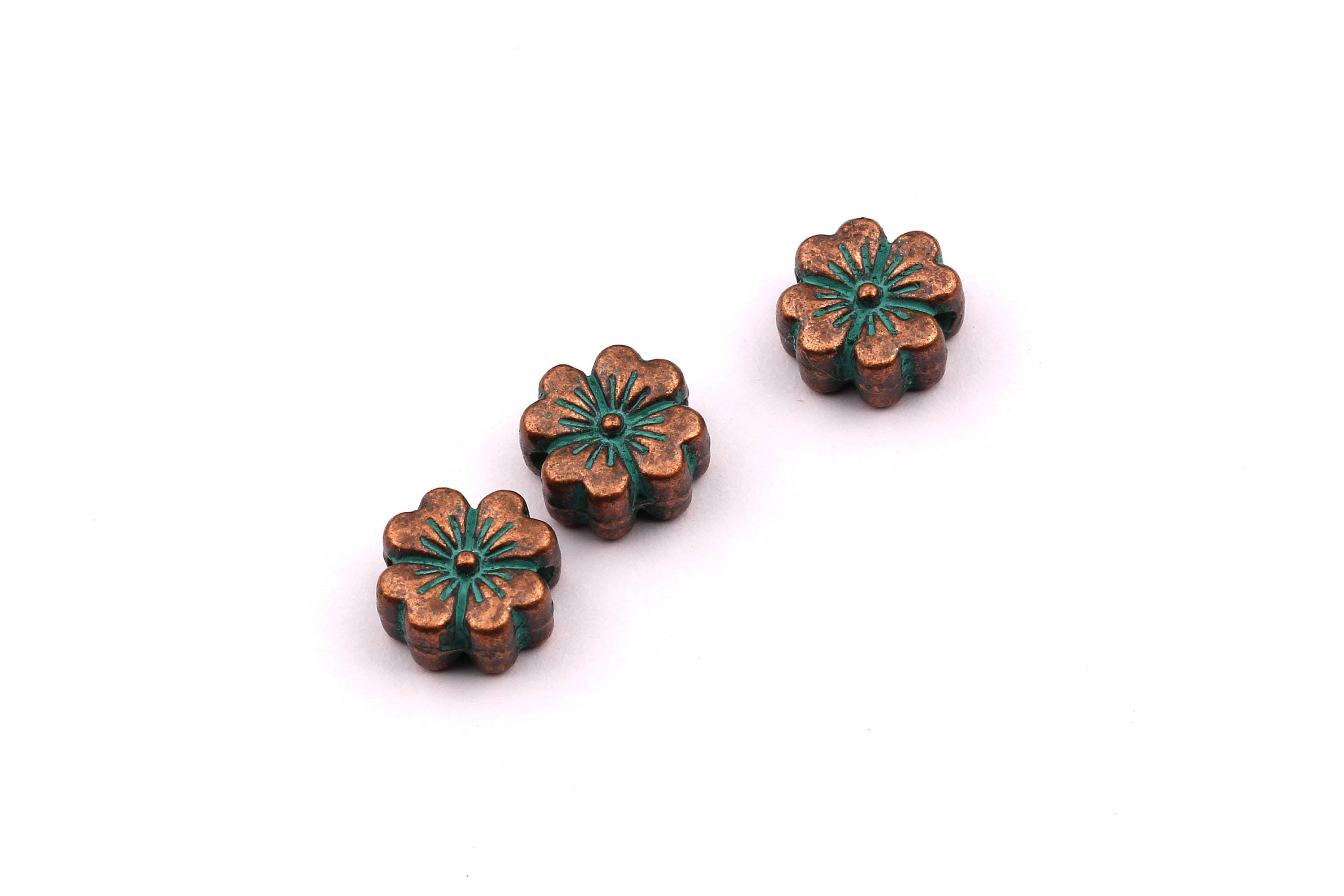 Faux Patina Beads - Flower Shaped - Alloy Charms - Antique Bronze Tone Necklace - Zinc Alloy Pendant - Jewelry Supplies - 43x2.3mm ZZ1106 - DOMEDBAZAAR