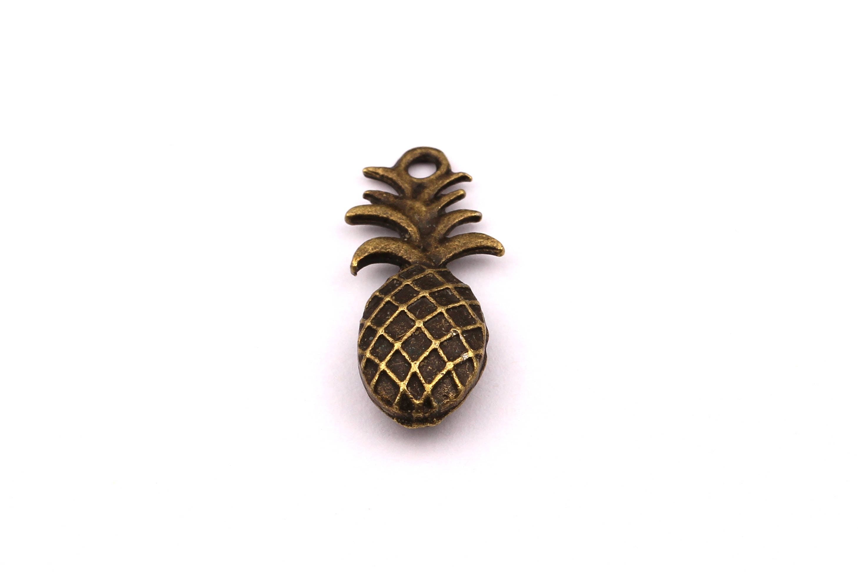 Zinc Alloy Pendant - Pineapple Shaped - Alloy Charms - Antique Bronze Tone Necklace - Zinc Alloy Beads - 23x9x4.5mm - ZZ1136 - DOMEDBAZAAR