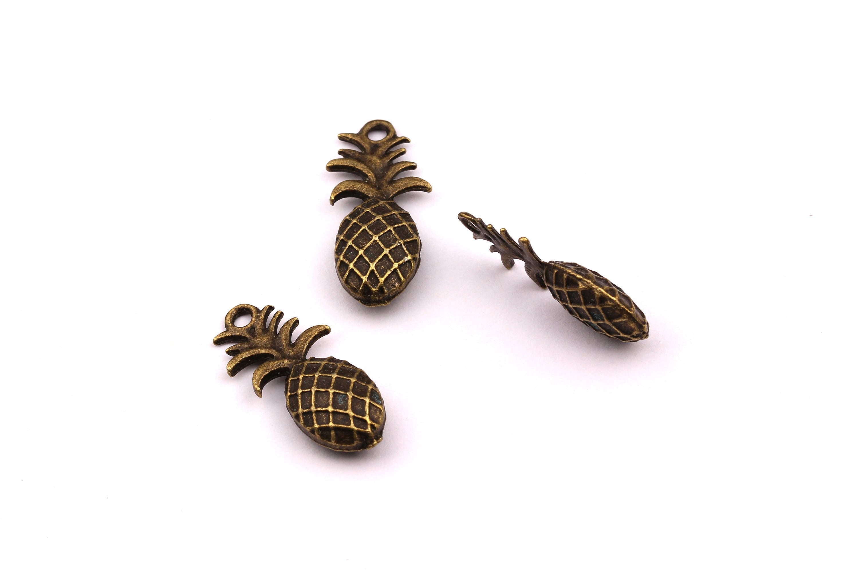 Zinc Alloy Pendant - Pineapple Shaped - Alloy Charms - Antique Bronze Tone Necklace - Zinc Alloy Beads - 23x9x4.5mm - ZZ1136 - DOMEDBAZAAR