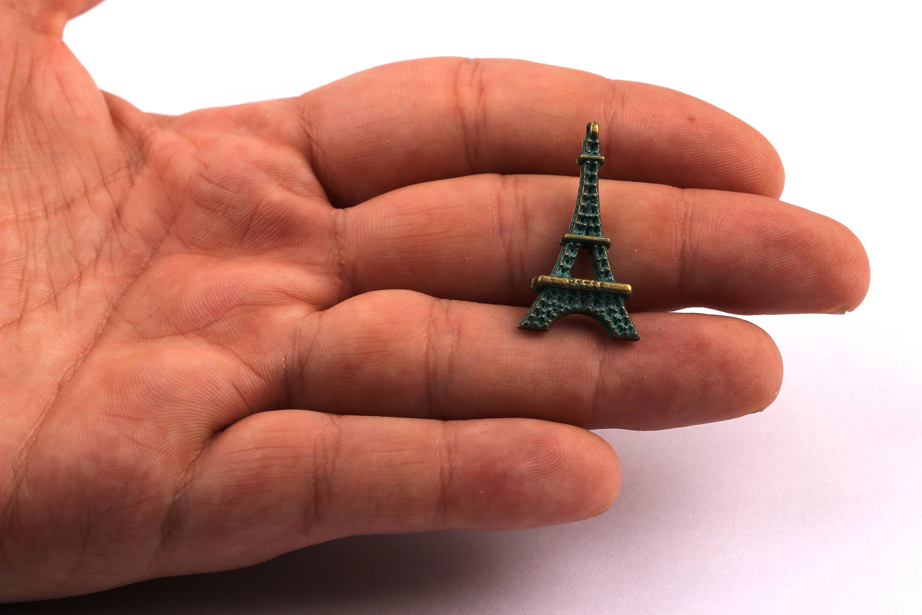 Faux Patina Pendant - Eiffel Shaped - Alloy Charms - Antique Bronze Tone Necklace - Zinc Alloy Beads - Jewelry Supplies - 30x15x2.5mm ZZ1053 - DOMEDBAZAAR
