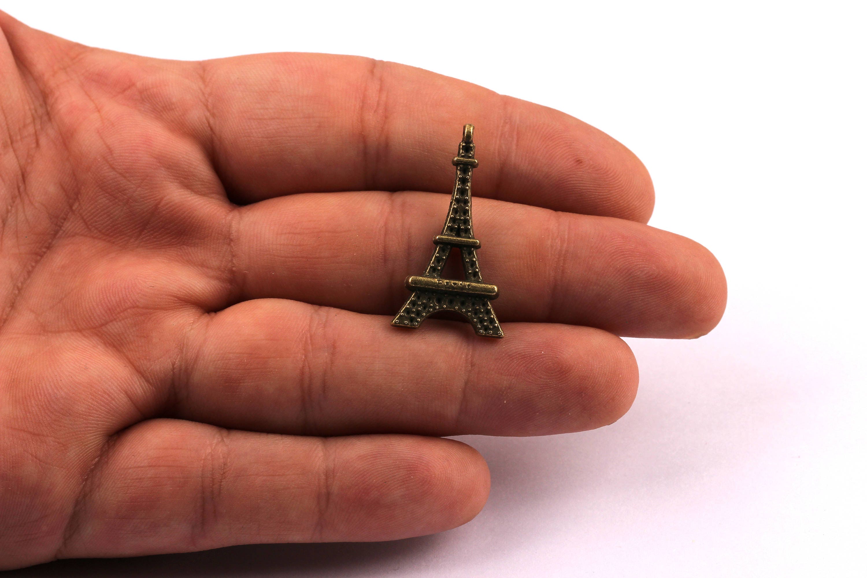 Zinc Alloy Pendant - Eiffel Shaped - Alloy Charms - Antique Bronze Tone Necklace - Zinc Alloy Beads - Jewelry Supplies - 30x16x4.5mm ZZ1125 - DOMEDBAZAAR