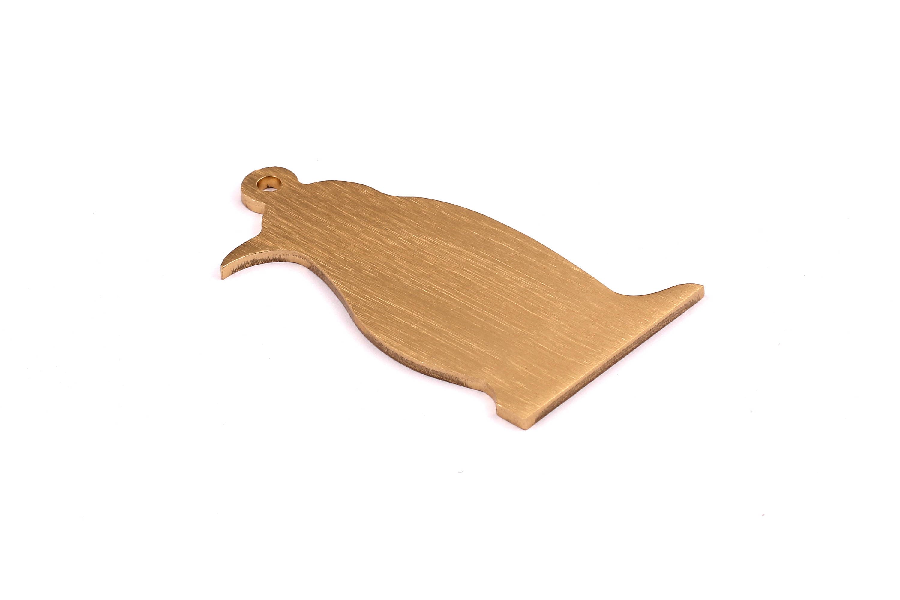 Aluminum Stamping Blank - Penguin Shaped Pendant - Anodized Aluminium Charms - Wall Decor - Gold Tone - 61x34x2mm - AA1008 - DOMEDBAZAAR