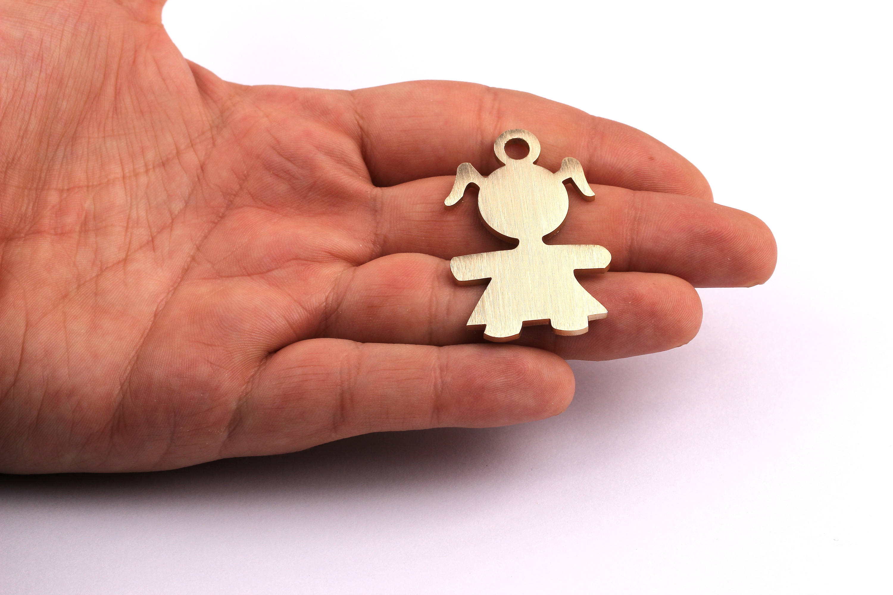 Aluminum Stamping Blank - Cute Girl Shaped Pendant - Anodized Aluminium Charms - Wall Decor - Gold Tone - 44x29x2mm - AA1010 - DOMEDBAZAAR