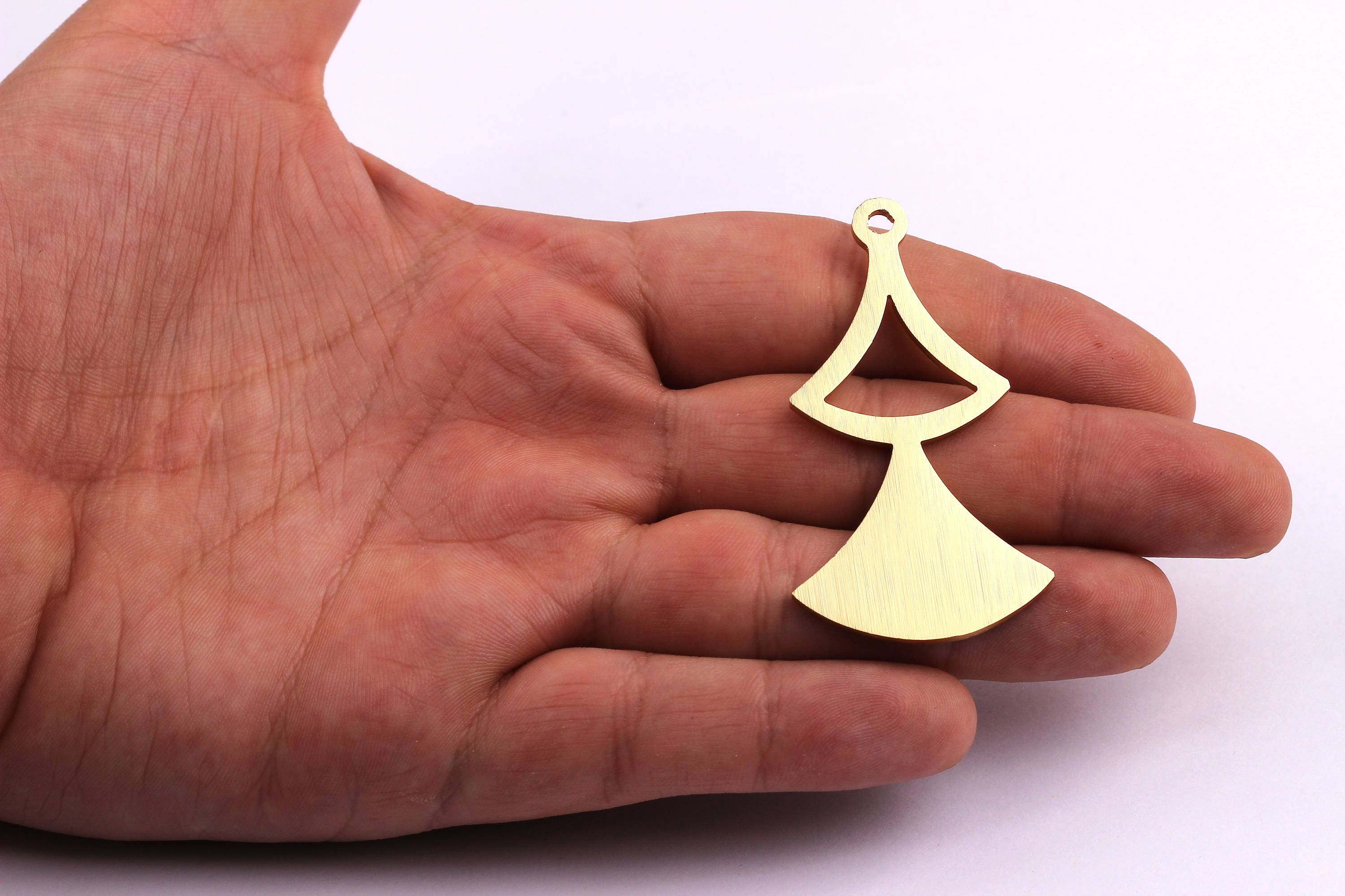 Aluminum Charms - Double Triangle Frame Shaped Pendant - Anodized Aluminium Charms - Wall Decor - Gold Tone - 56x32x1.95mm - AA1016 - DOMEDBAZAAR