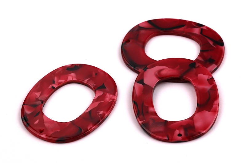Acetate Oval Charms - Oval Earrings and Pendant - Earring Findings - Jewelry Supplies - Color Code: A56 - 50X41X2.5mm - AC1012R - DOMEDBAZAAR