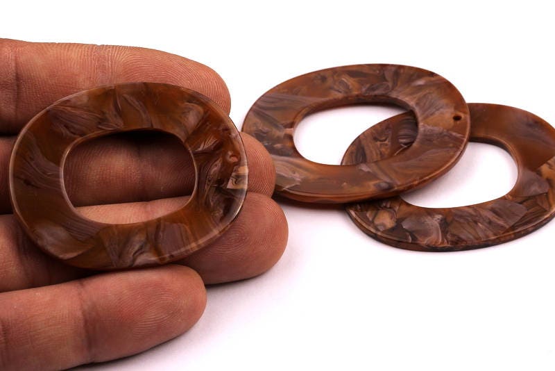 Acetate Oval Charms - Oval Earrings and Pendant - Earring Findings - Jewelry Supplies - Jewelry Supplies - 50X41X2.5mm - AC1012C - DOMEDBAZAAR