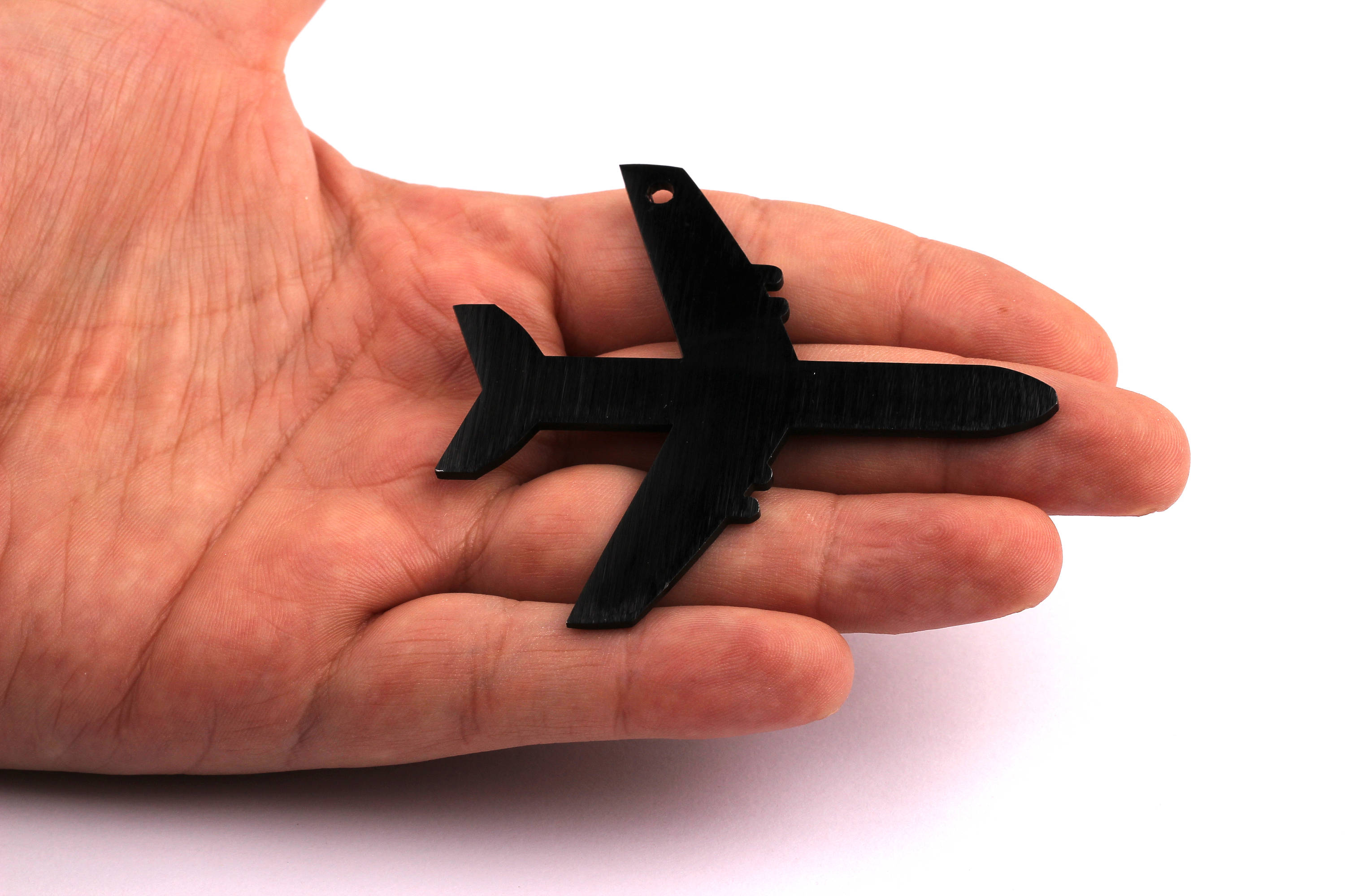 Aluminum Charms - Plane Shaped Pendant - Anodized Aluminium Charms - Wall Decor - Black Tone - 62x70x2mm - AA1095 - DOMEDBAZAAR