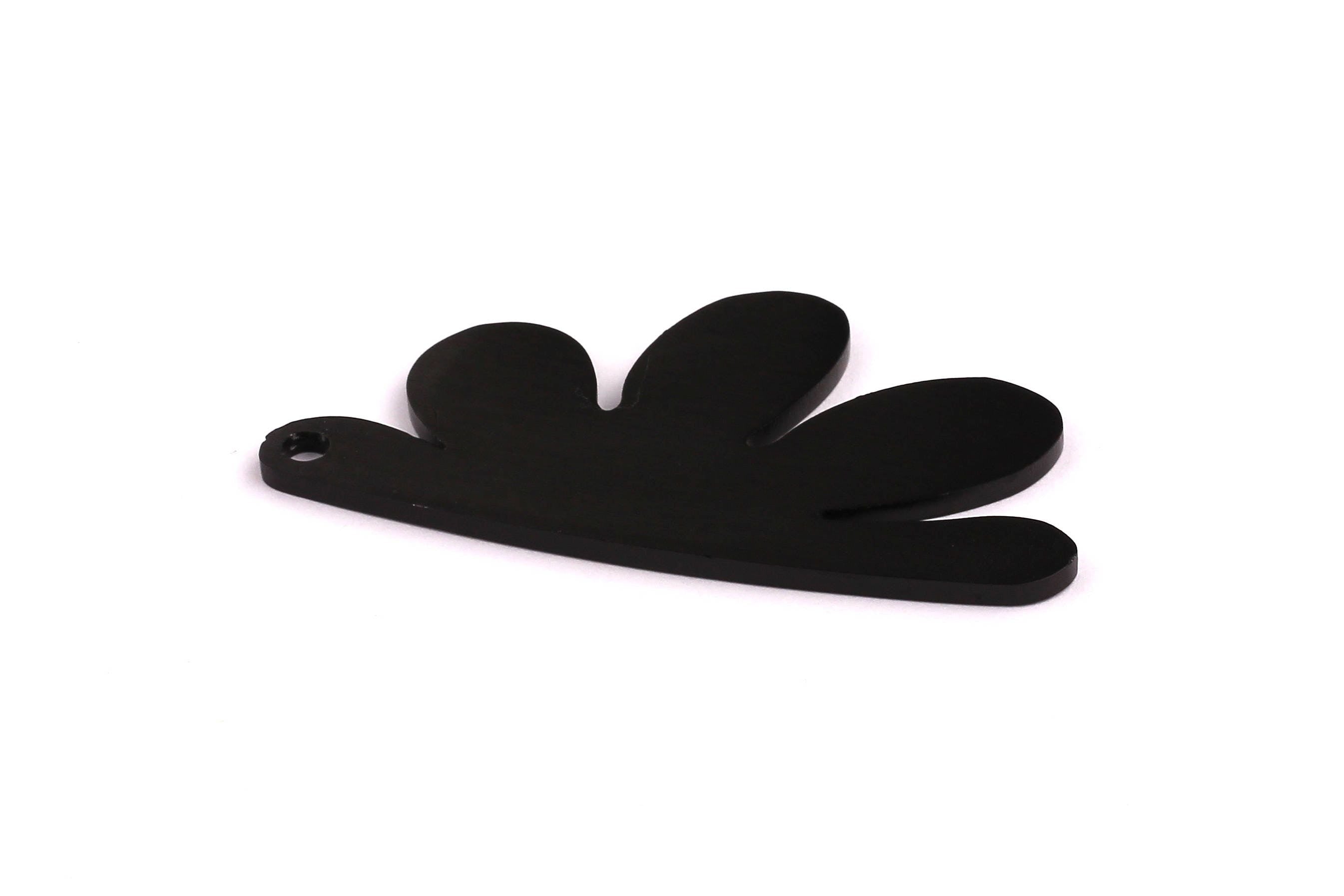 Aluminum Charms - Shell Shaped Pendant - Anodized Aluminium Charms - Wall Decor - Black Tone - 54x26x2mm - AA1101 - DOMEDBAZAAR
