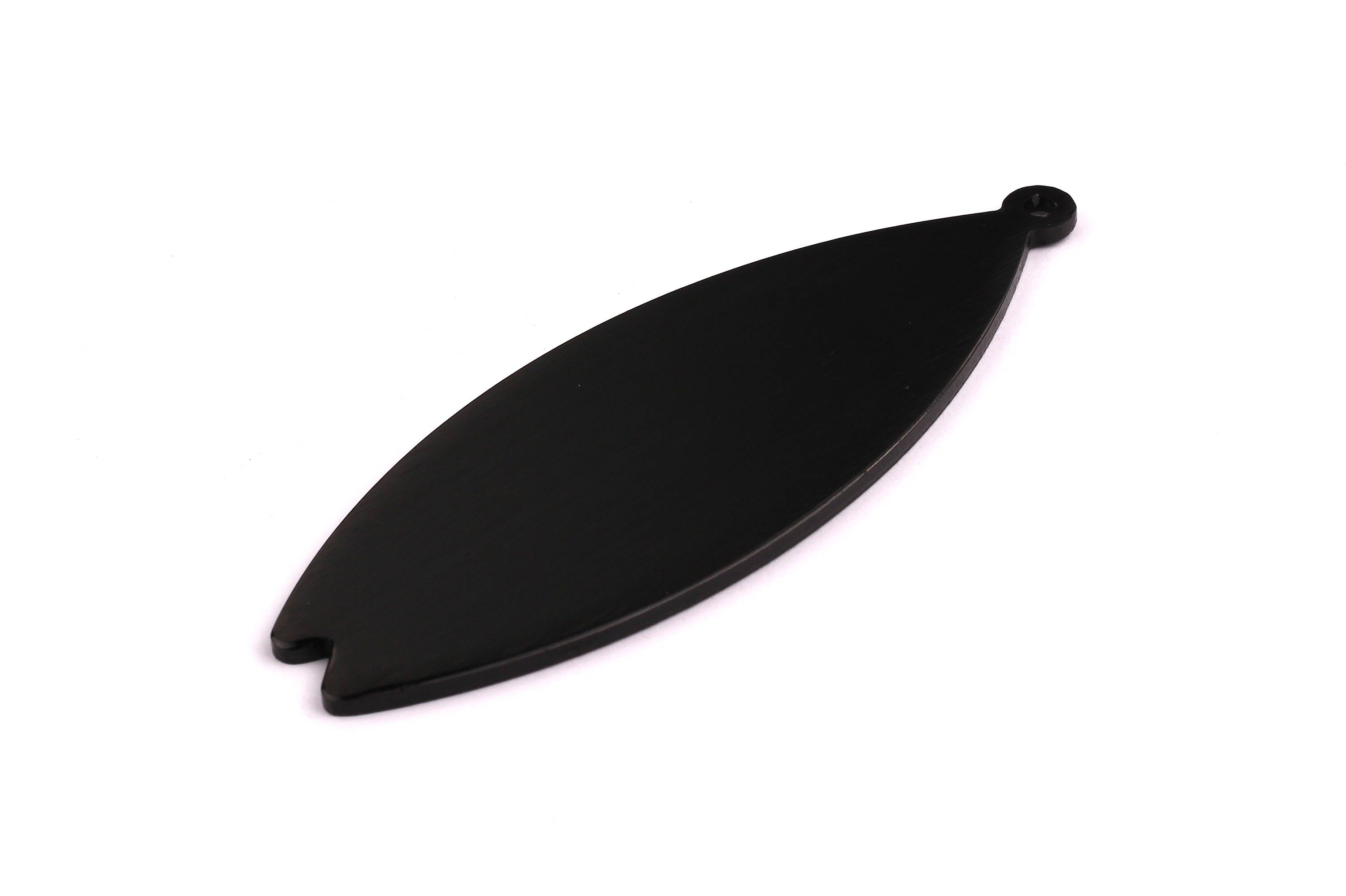 Aluminum Stamping Blank - Leaf Shaped Pendant - Anodized Aluminium Charms - Wall Decor - Black Tone - 97x35x2.5mm - AA1111 - DOMEDBAZAAR