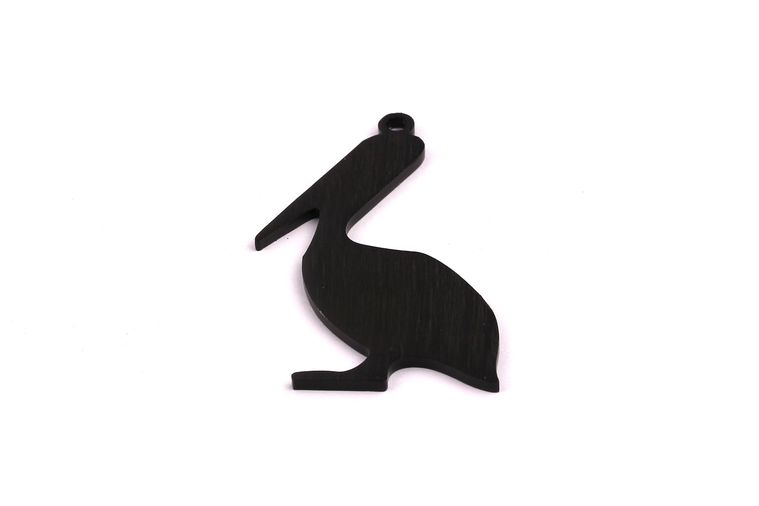 Aluminum Charms - Pelican Shaped Pendant - Anodized Aluminium Charms - Wall Decor - Black Tone - 59x36x2mm - AA1119 - DOMEDBAZAAR