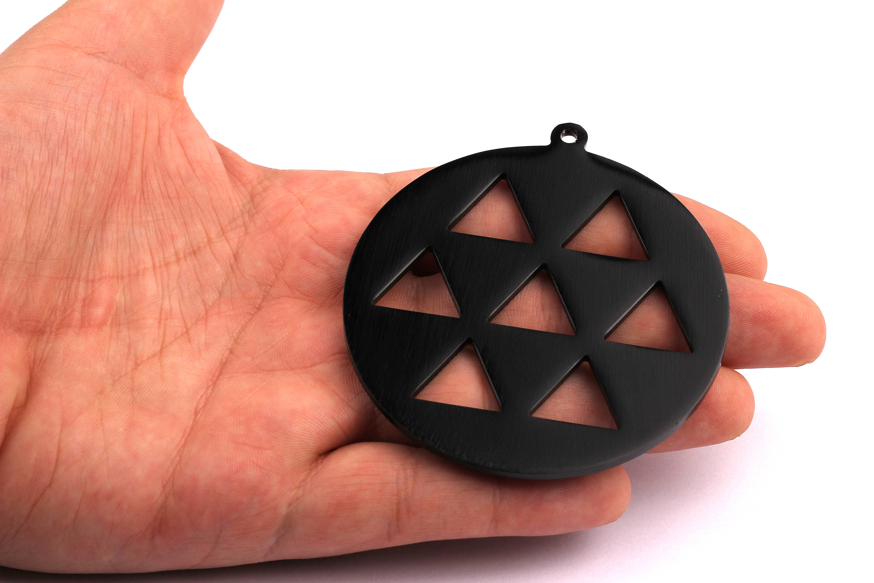 Aluminum Charms - Circle Shaped Pendant - Anodized Aluminium Charms - Wall Decor - Black Tone - 69x69x2.5mm - AA1126 - DOMEDBAZAAR