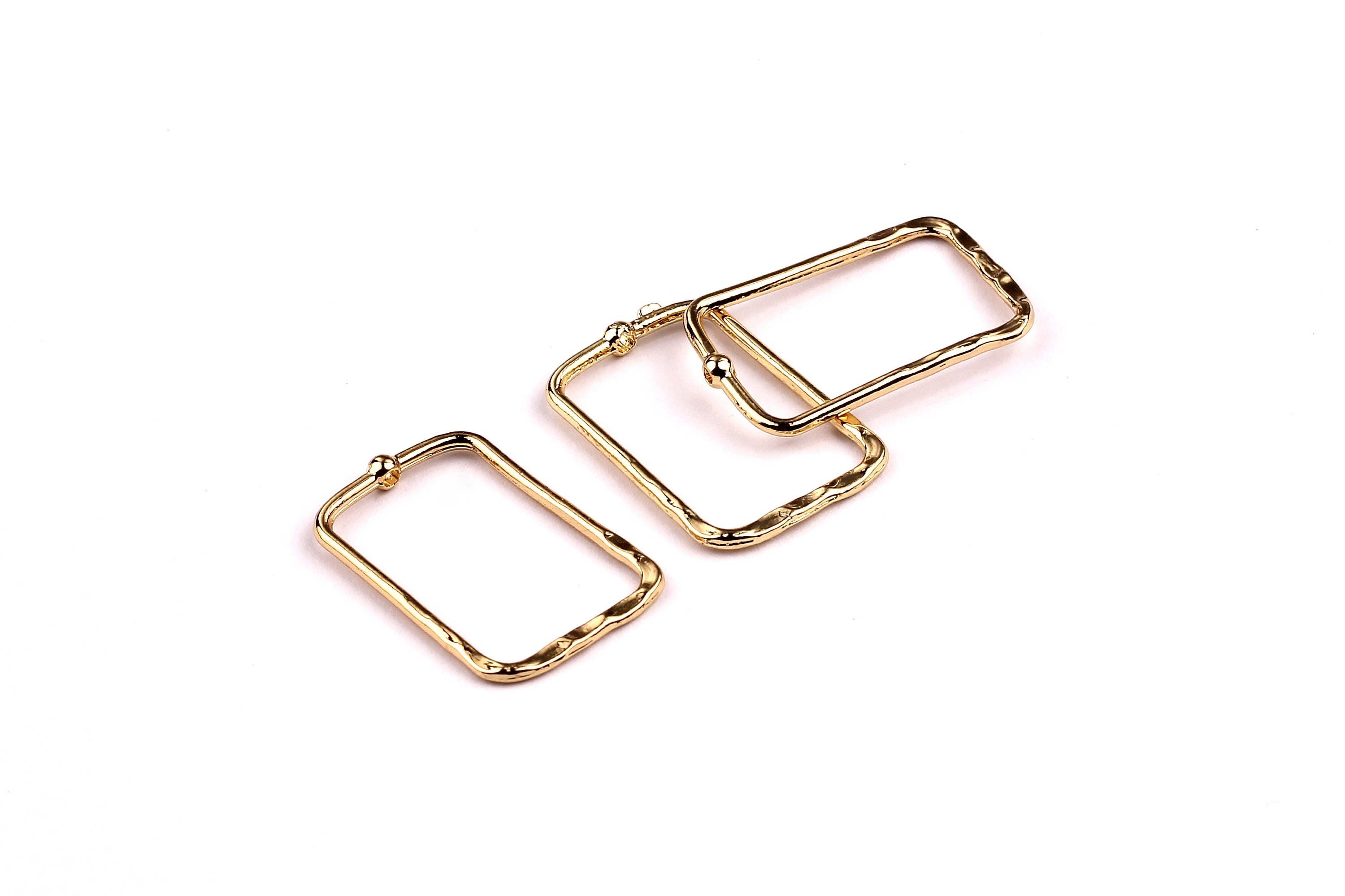 Rectangle Shaped Charms- Zinc Alloy Earring Findings - Gold Tone - Alloy Pendant for Necklace - Jewelry Supplies - 27x17x1.5mm - ZZ1147 - DOMEDBAZAAR