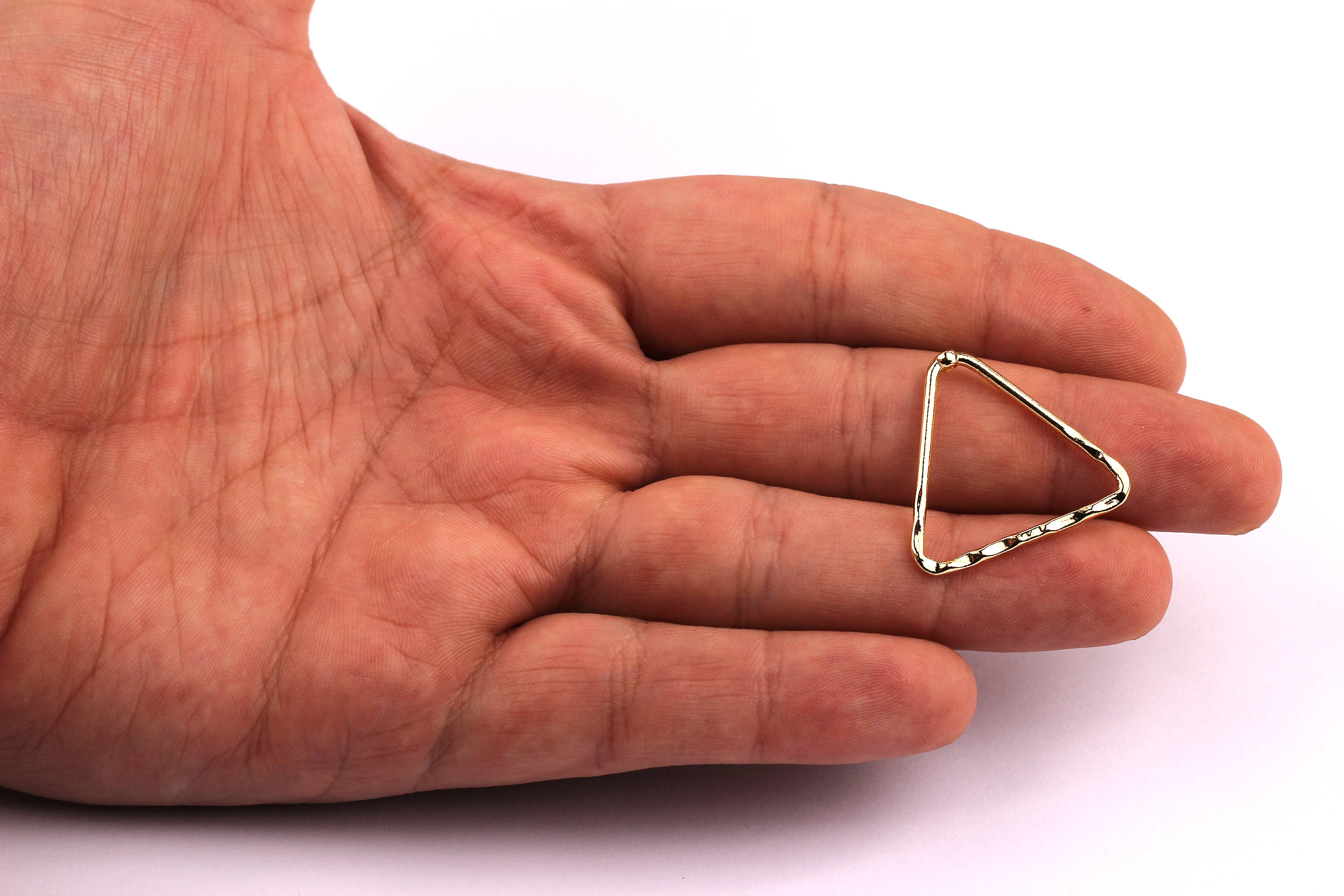 Triangle Shaped Charms- Zinc Alloy Earring Findings - Gold Tone - Alloy Pendant for Necklace - Jewelry Supplies - 25x26x1.6mm - ZZ1149 - DOMEDBAZAAR