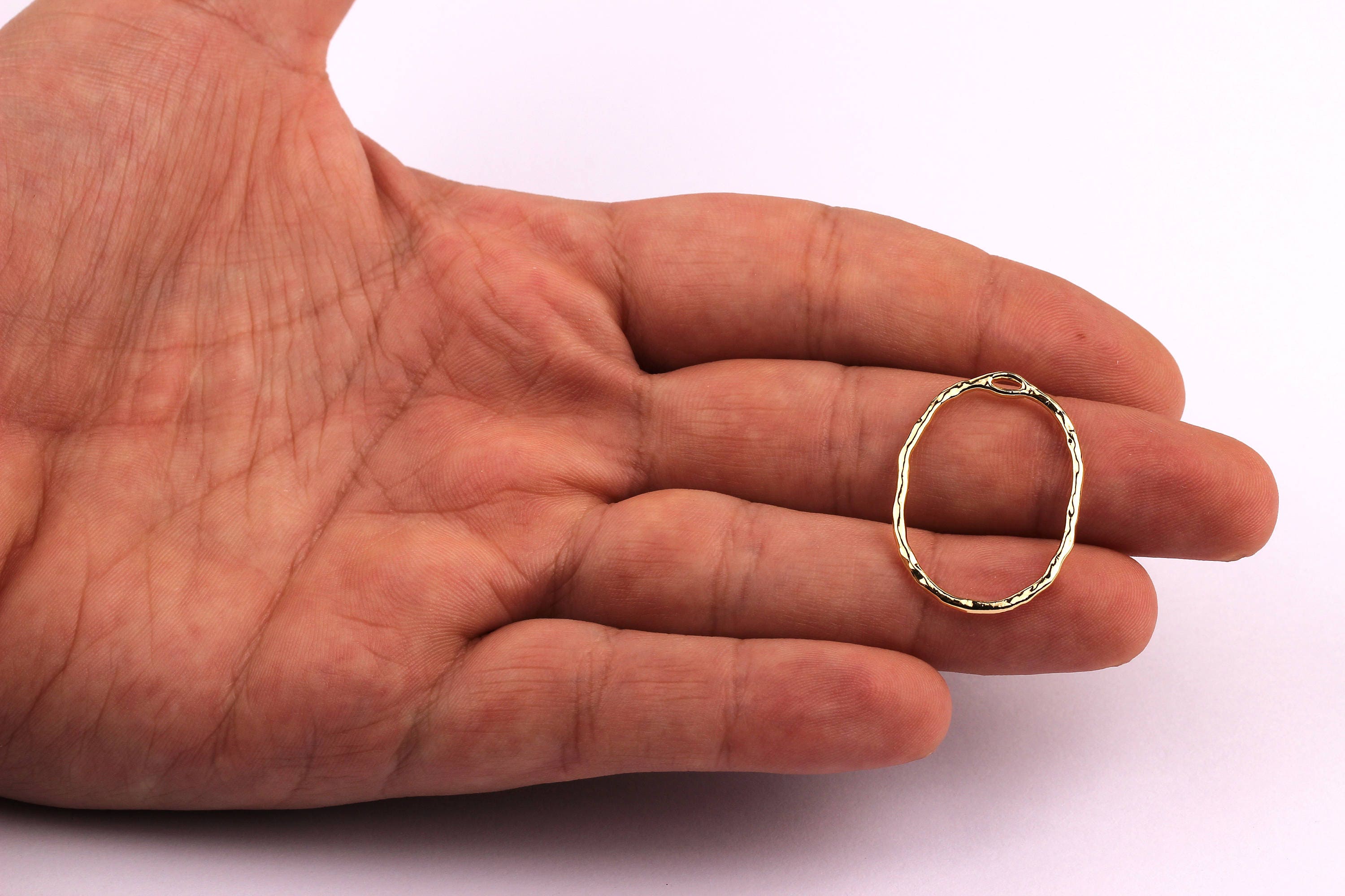 Ellipse Shaped Charms- Zinc Alloy Earring Findings - Gold Tone - Alloy Pendant for Necklace - Jewelry Supplies - 30x22x1.5mm - ZZ1150 - DOMEDBAZAAR
