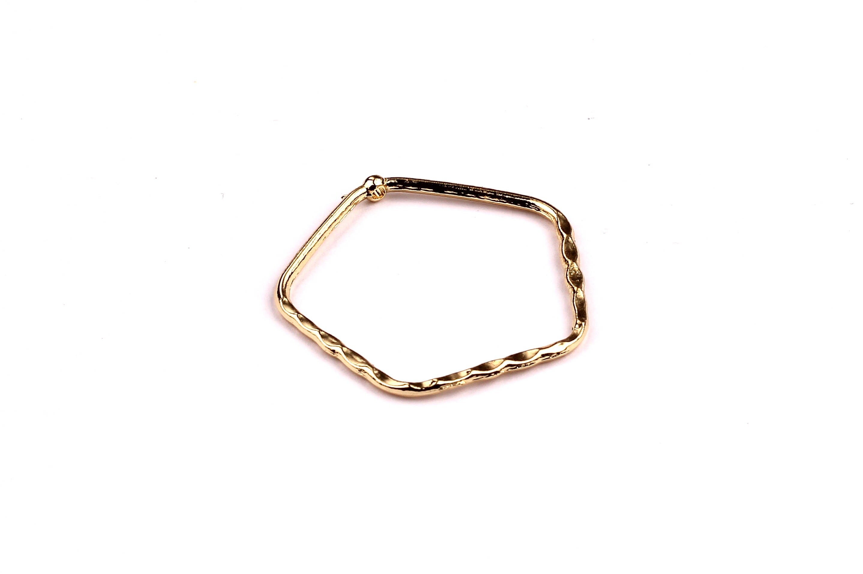 Pentagon Shaped Charms- Zinc Alloy Earring Findings - Gold Tone - Alloy Pendant for Necklace - Jewelry Supplies - 34x34x1.6mm - ZZ1152 - DOMEDBAZAAR
