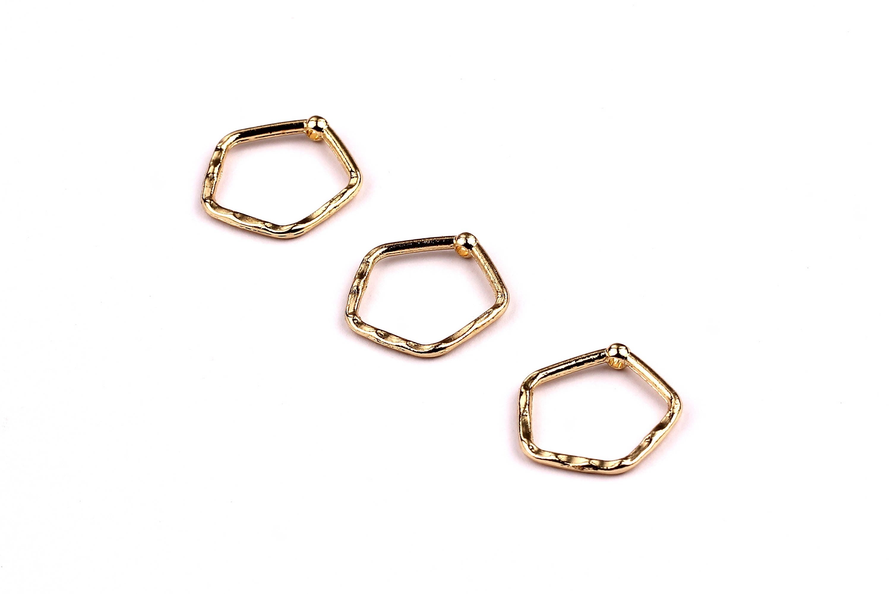 Pentagon Shaped Charms- Zinc Alloy Earring Findings - Gold Tone - Alloy Pendant for Necklace - Jewelry Supplies - 18x18x1.6mm - ZZ1155 - DOMEDBAZAAR