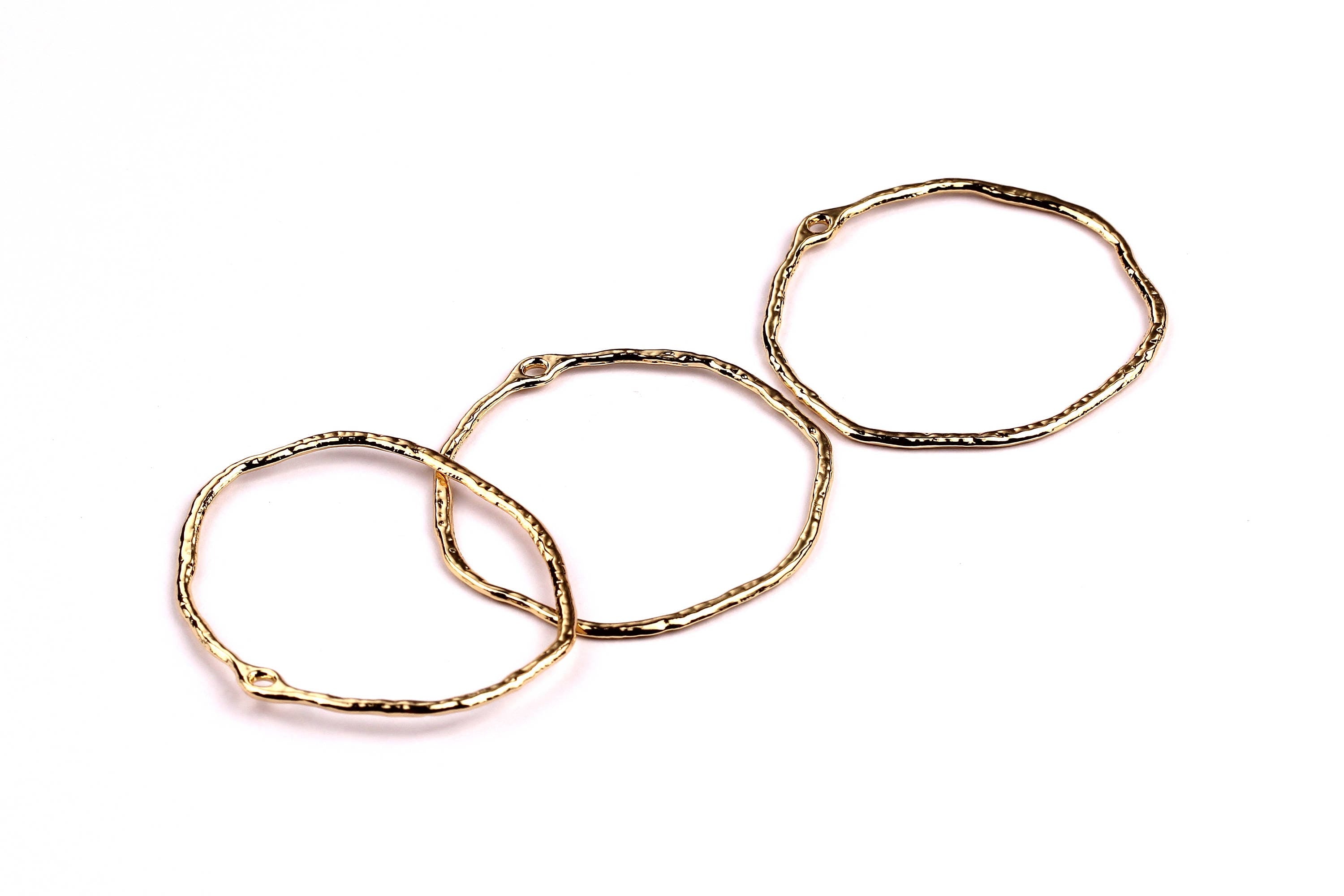 Circle Frame Shaped Charms- Zinc Alloy Earring Findings - Gold Tone - Alloy Pendant for Necklace - Jewelry Supplies - 42x44x1.3mm - ZZ1158 - DOMEDBAZAAR