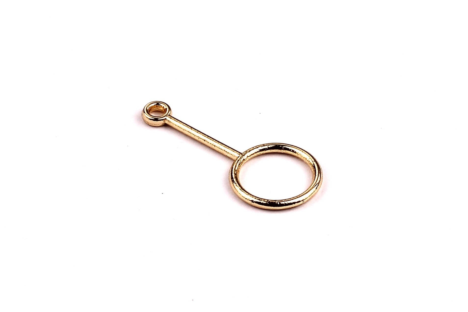 Circle Shaped Charms- Zinc Alloy Earring Connector - Gold Tone Findings - Pendant for Necklace - Jewelry Supplies - 27x11x1.5mm - ZZ1162 - DOMEDBAZAAR