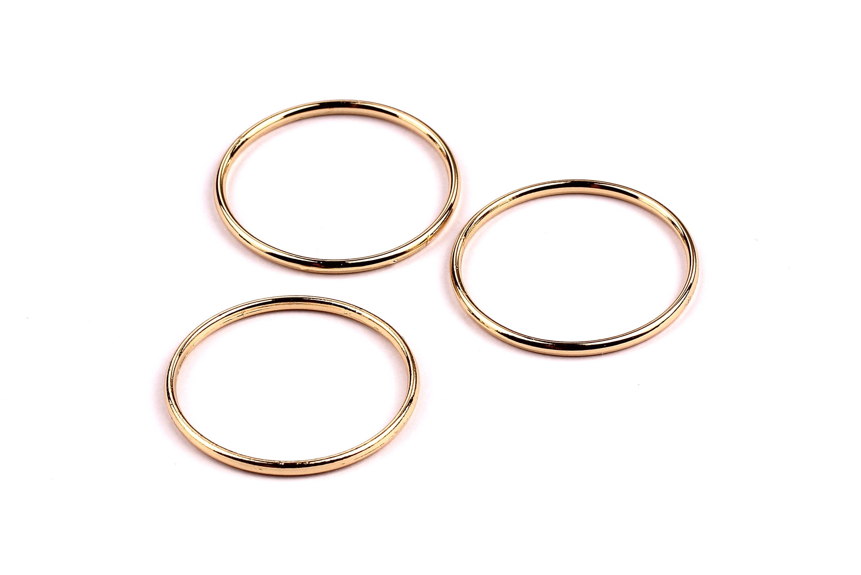 Circle Shaped Charms- Zinc Alloy Earring Findings - Gold Tone Connector - Alloy Pendant for Necklace - Jewelry Supplies - 29x1.9mm - ZZ1170 - DOMEDBAZAAR