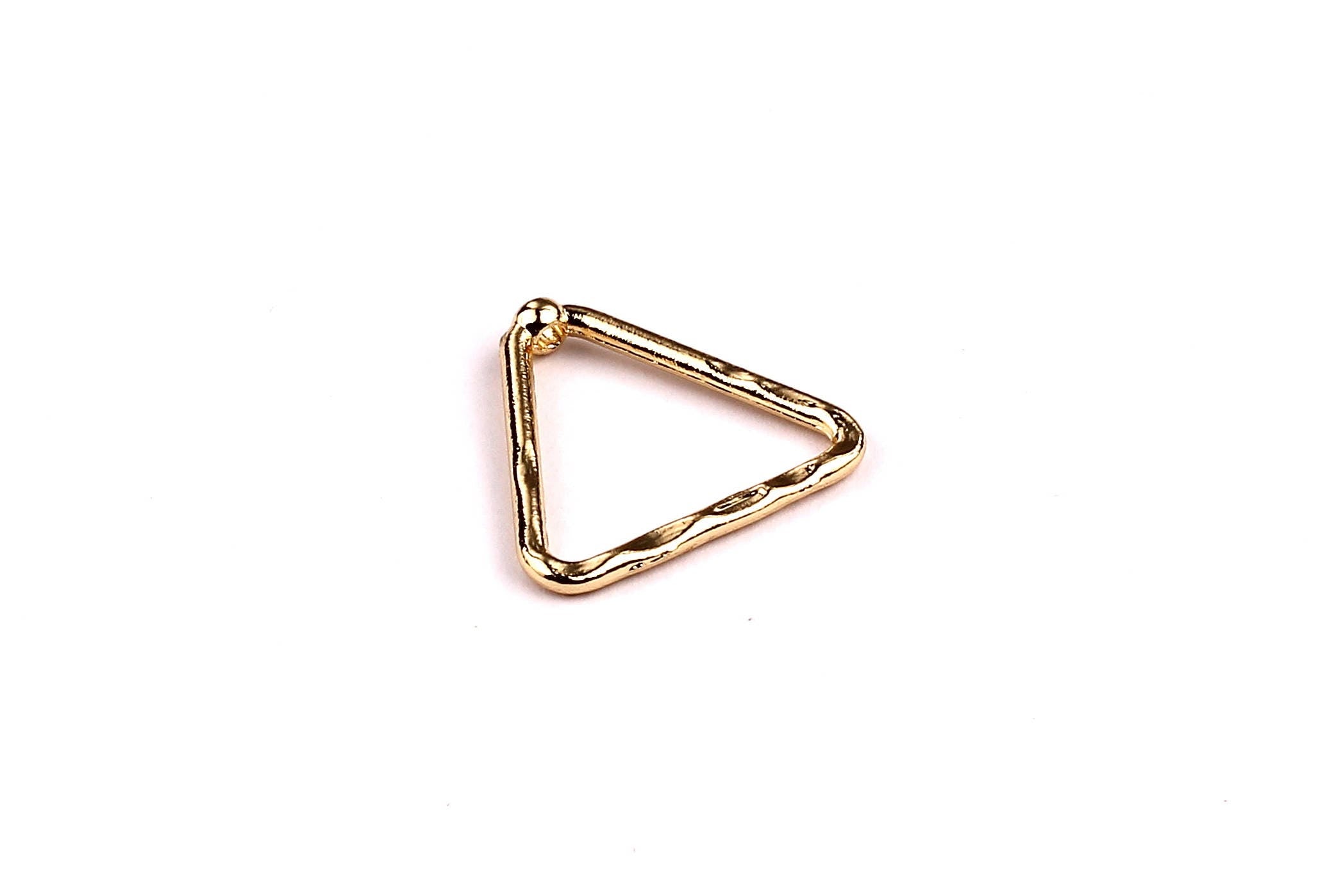 Triangle Shaped Charms- Zinc Alloy Earring Findings - Gold Tone - Alloy Pendant for Necklace - Jewelry Supplies - 17x19x1.6mm - ZZ1173 - DOMEDBAZAAR