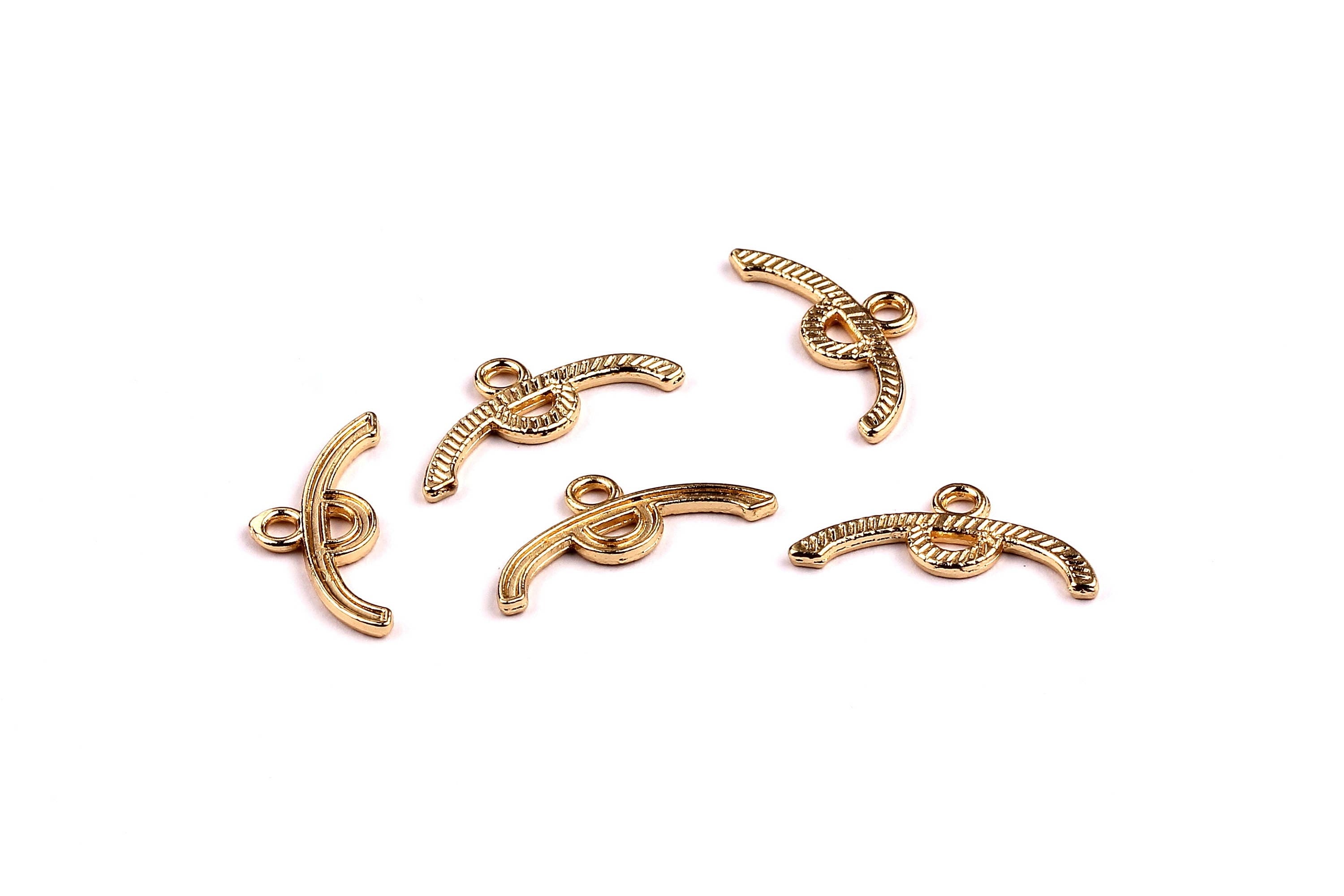 Bracket Shaped Charms- Zinc Alloy Earring Findings - Gold Tone Connector - Alloy Pendant for Necklace - Jewelry Supplies - 22x1.5mm - ZZ1174 - DOMEDBAZAAR