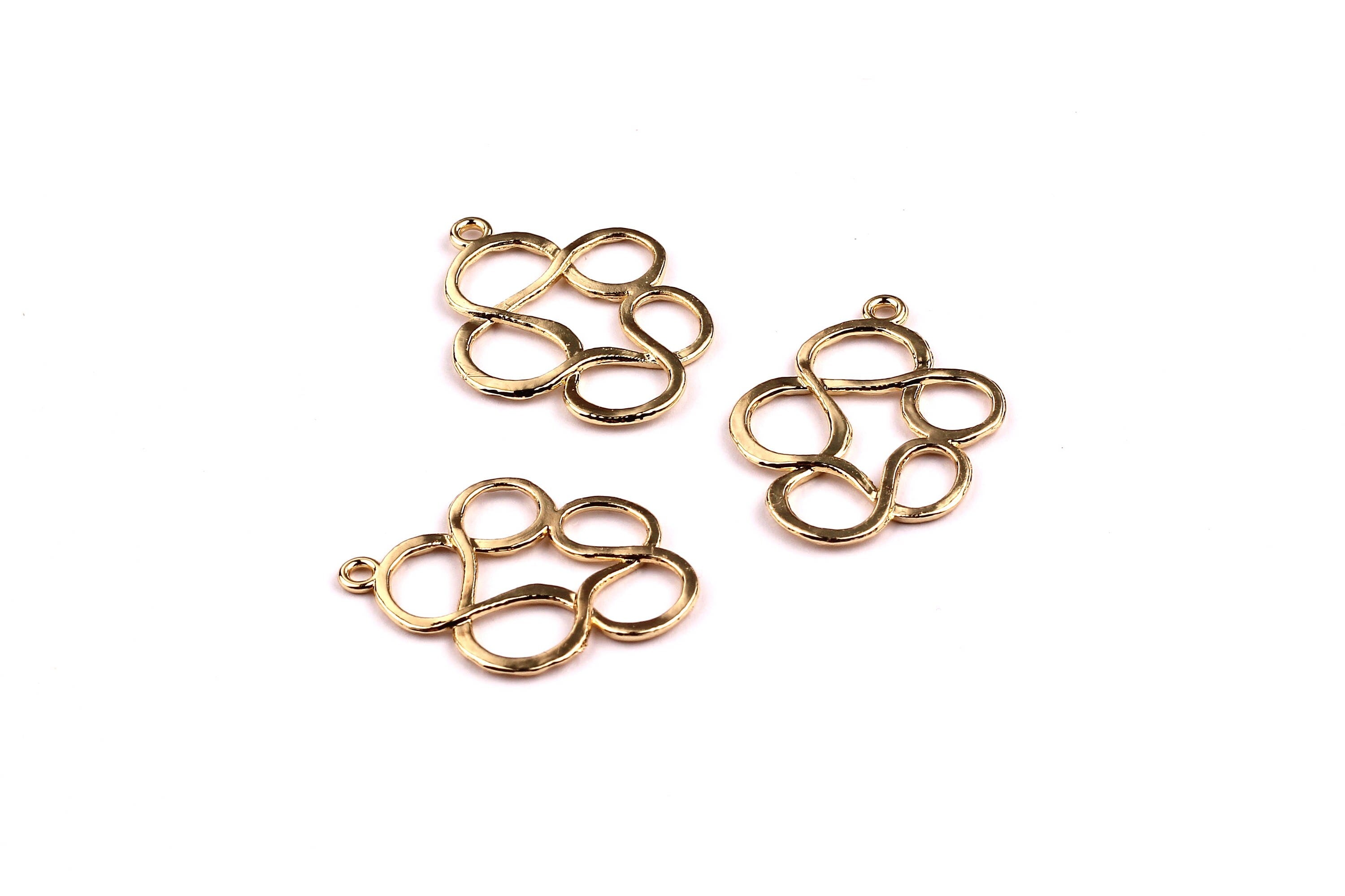Swirl Star Shaped Charms- Zinc Alloy Earring Findings - Gold Tone - Alloy Pendant for Necklace - Jewelry Supplies - 31x24x1.4mm - ZZ1179 - DOMEDBAZAAR