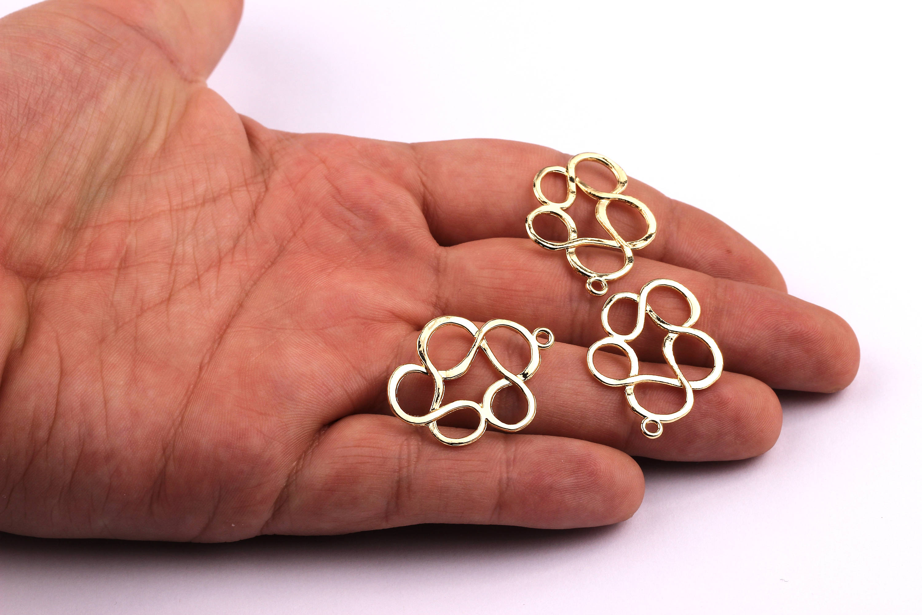 Swirl Star Shaped Charms- Zinc Alloy Earring Findings - Gold Tone - Alloy Pendant for Necklace - Jewelry Supplies - 31x24x1.4mm - ZZ1179 - DOMEDBAZAAR