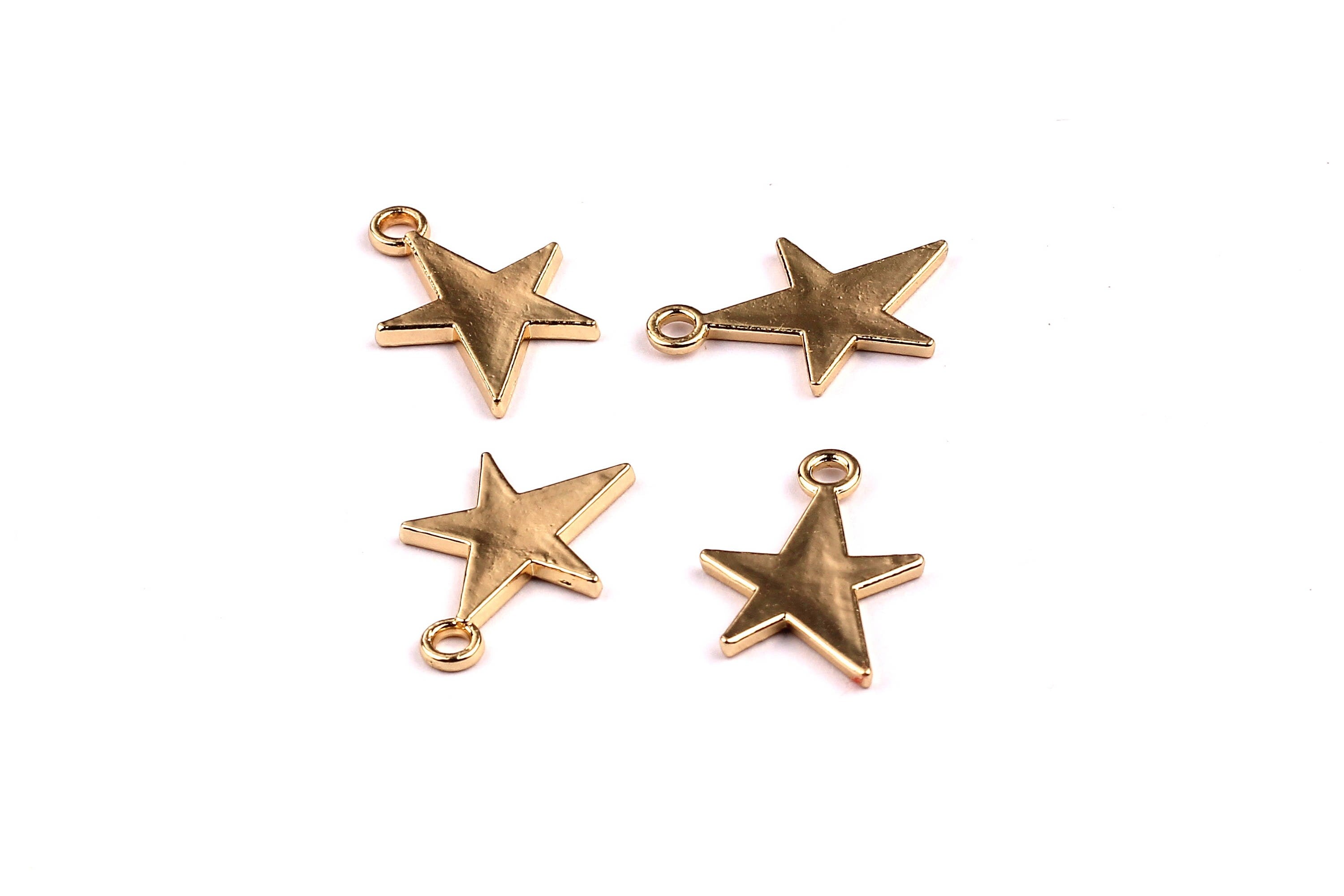 Star Shaped Charms- Zinc Alloy Earring Findings - Gold Tone - Alloy Pendant for Necklace - Jewelry Supplies - 22x14x1.5mm - ZZ1180 - DOMEDBAZAAR