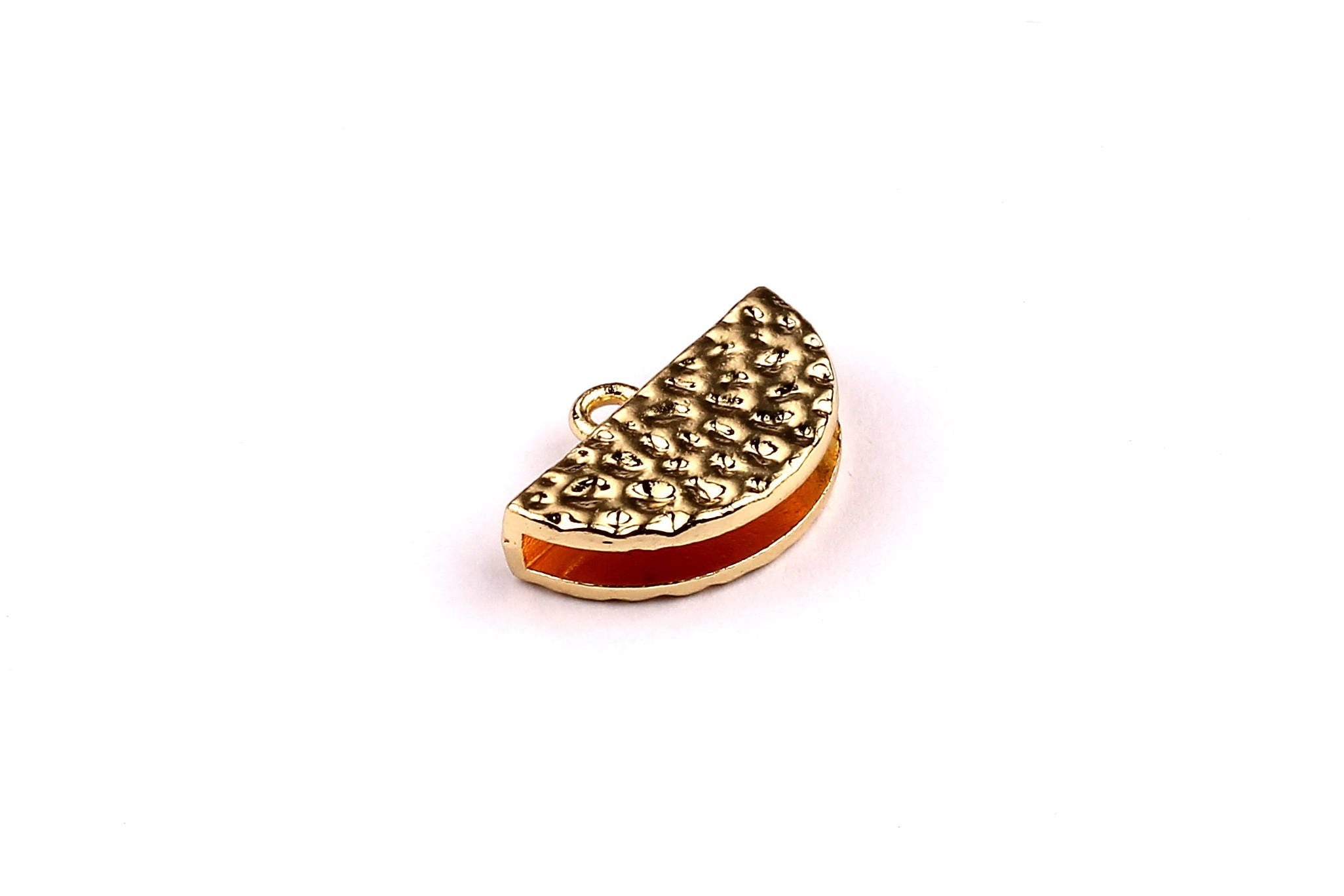 Semi Circle Shaped Charms- Zinc Alloy Earring Findings - Gold Tone - Alloy Pendant for Necklace - Jewelry Supplies - 13x20x5mm - ZZ1181 - DOMEDBAZAAR