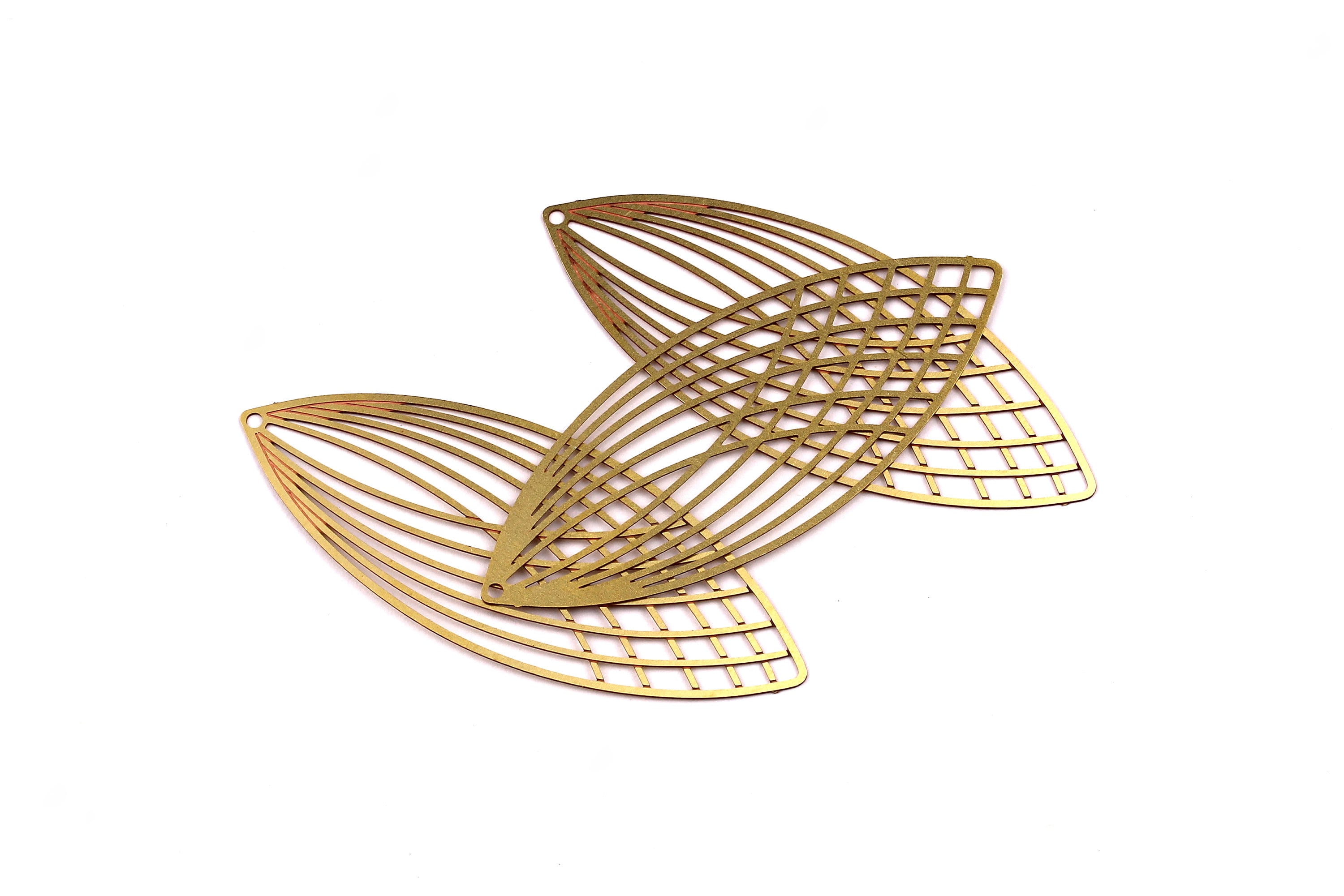 Marquise Shaped Earring Charms - Raw Brass Earring - Marquise Earring Charms - Earring Findings - Jewelry Supplies - 55x21mm - JJB3901 - DOMEDBAZAAR