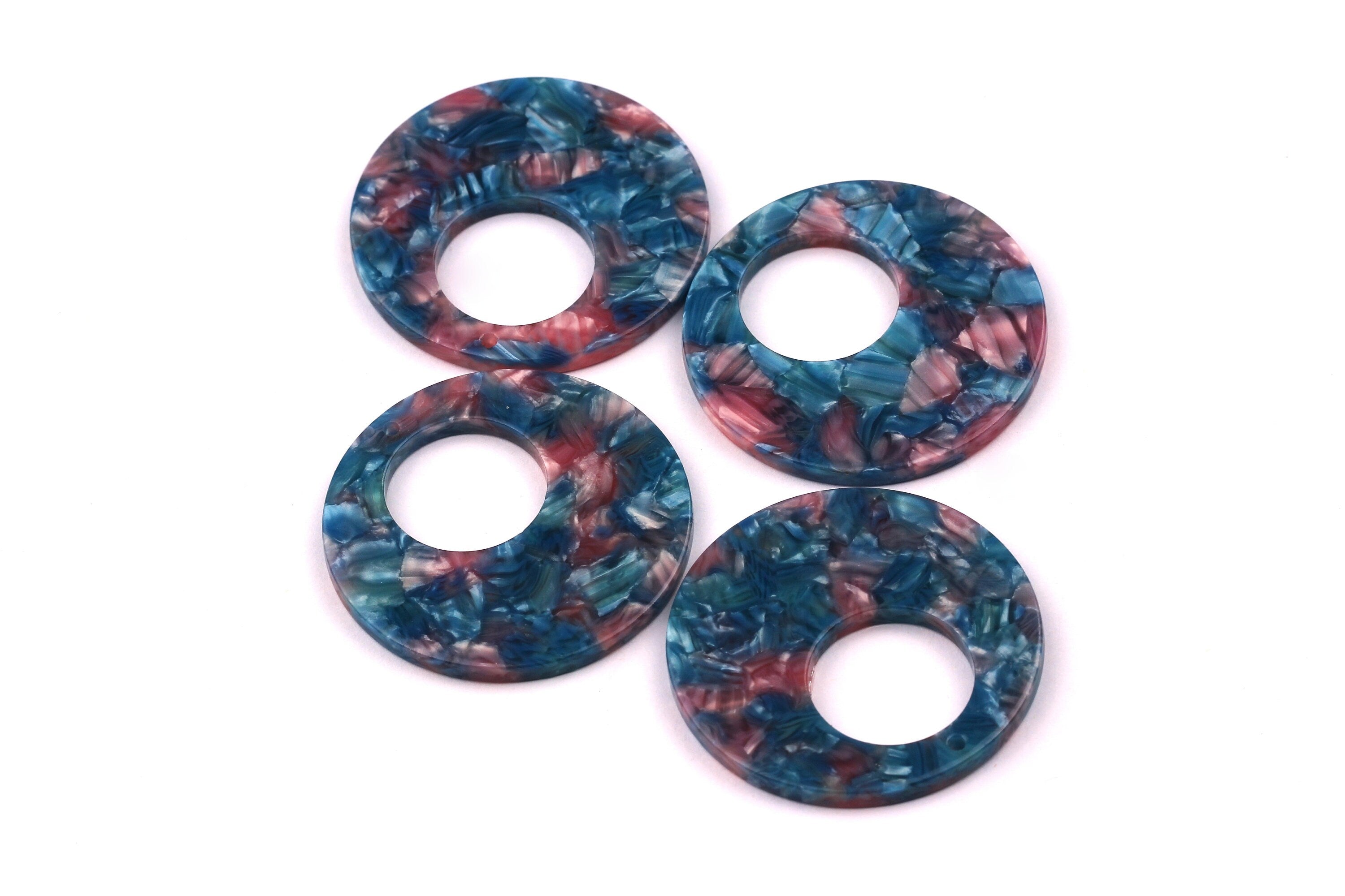 Acetate Circle Charms - Circle Earrings and Pendant - Earring Findings - Jewelry Supplies - Color Code: A102 - 34x2.6mm - AC1005E - DOMEDBAZAAR