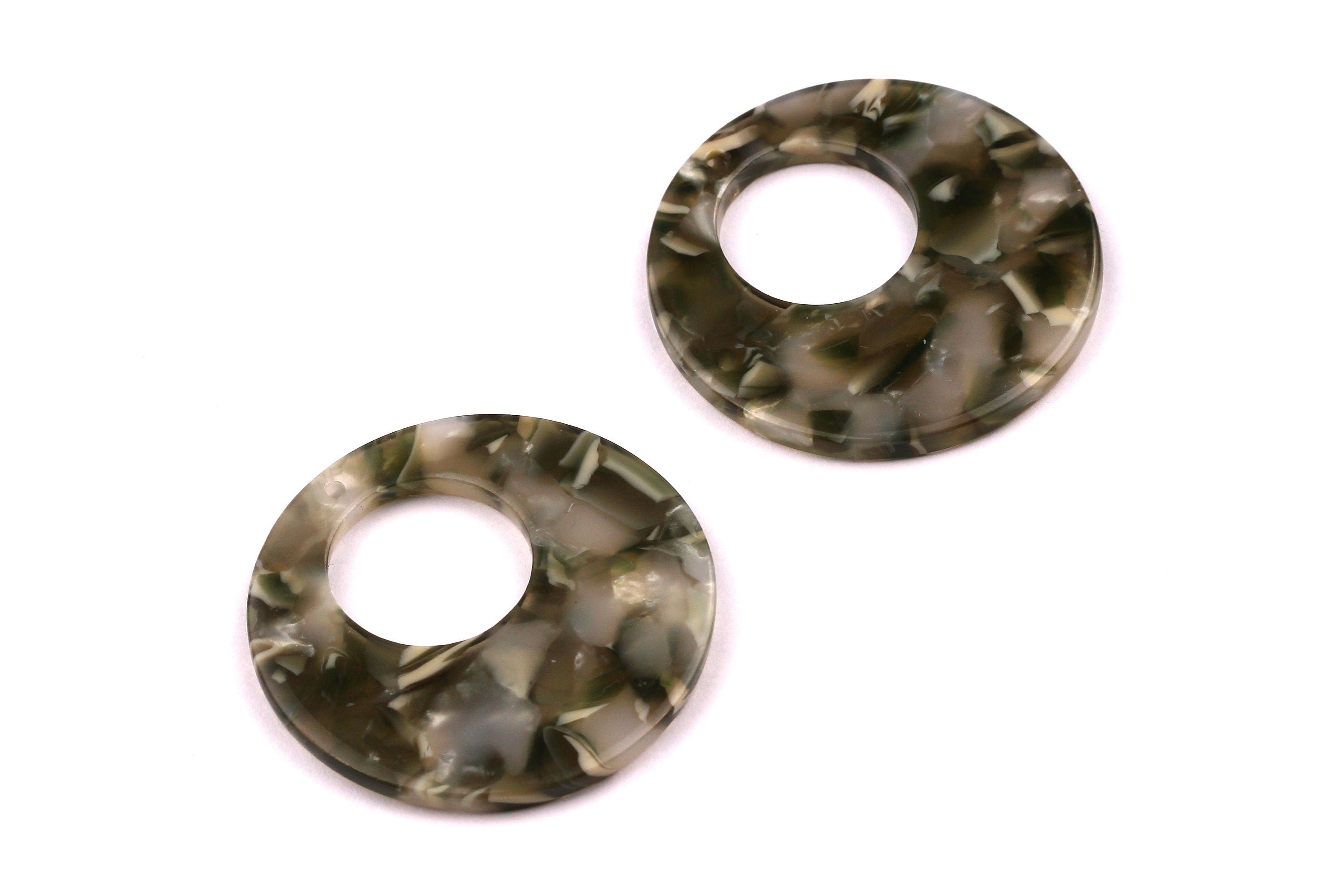 Acetate Circle Charms - Circle Earrings and Pendant - Earring Findings - Jewelry Supplies - Jewelry Supplies - 34x2.6mm - AC1005K - DOMEDBAZAAR