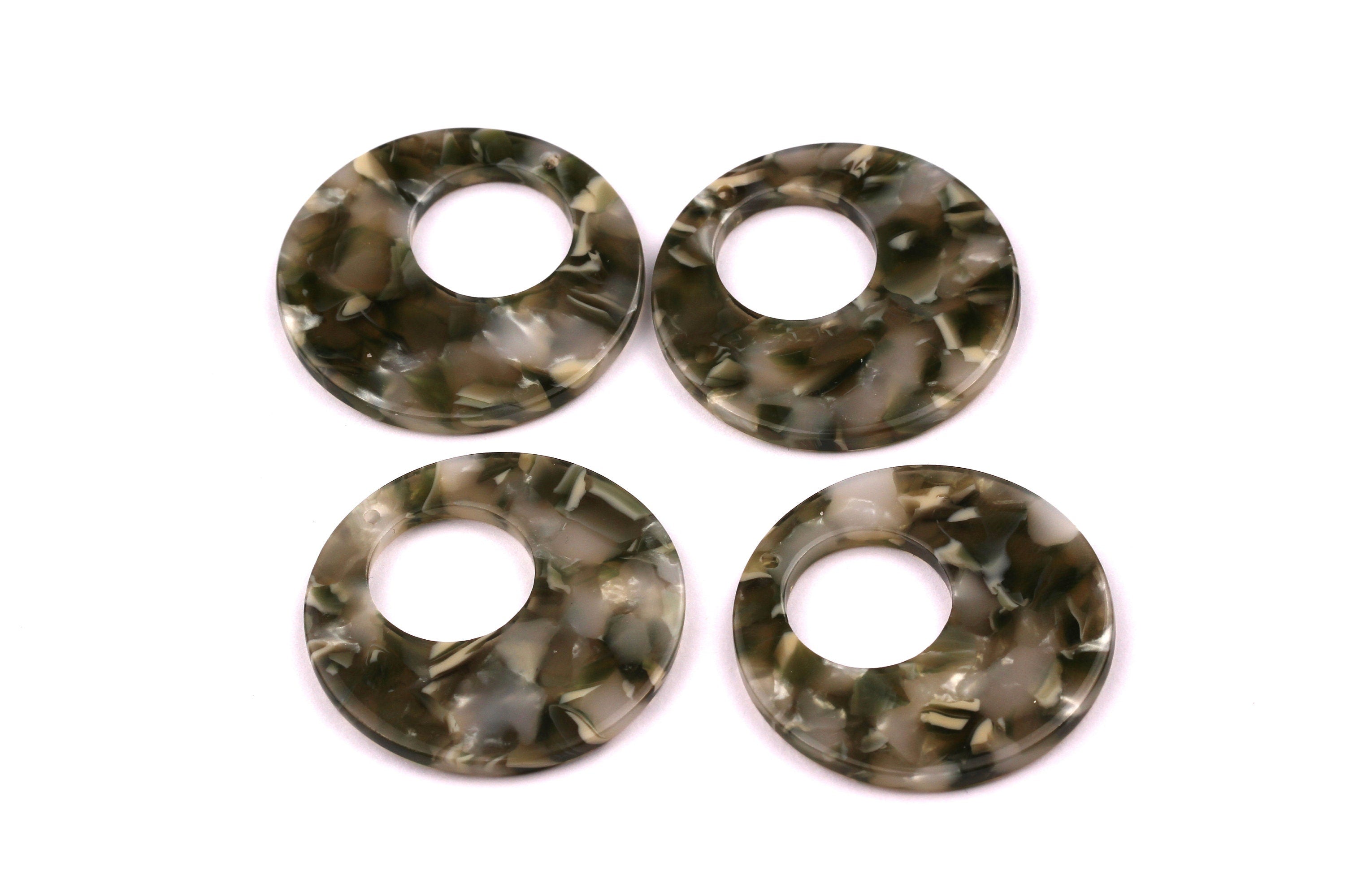 Acetate Circle Charms - Circle Earrings and Pendant - Earring Findings - Jewelry Supplies - Jewelry Supplies - 34x2.6mm - AC1005K - DOMEDBAZAAR