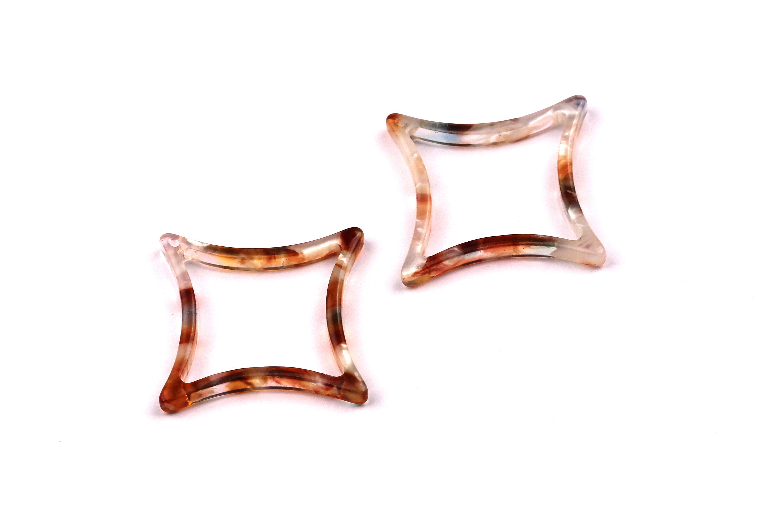 Acetate Compass Points Charms - Compass Points Earrings and Pendant - Earring Findings - Color Code: A95 - 33x2.7mm - AC1021A - DOMEDBAZAAR