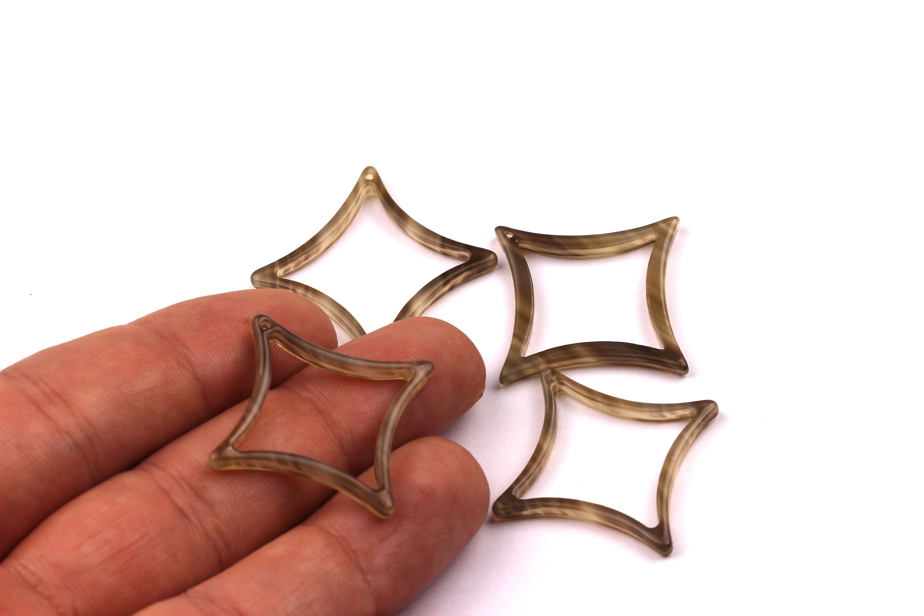 Acetate Compass Points Charms - Compass Points Earrings and Pendant - Earring Findings - Color Code: A88 - 33x2.6mm - AC1021F - DOMEDBAZAAR