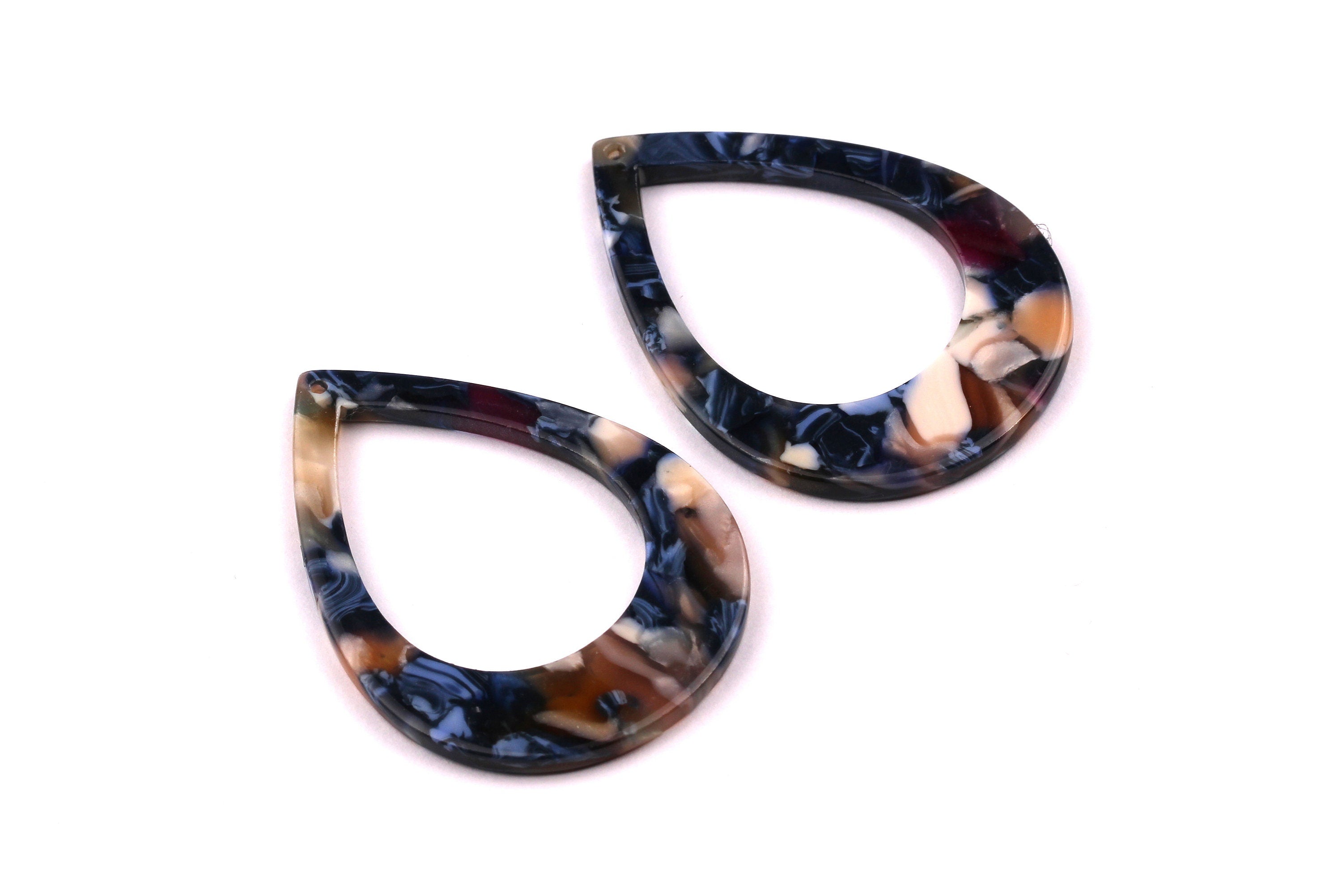 Acetate Drop Charms - Drop Earrings and Pendant - Earring Findings - Jewelry Supplies - Color Code: A19 - 46x2.5mm - AC1022A - DOMEDBAZAAR