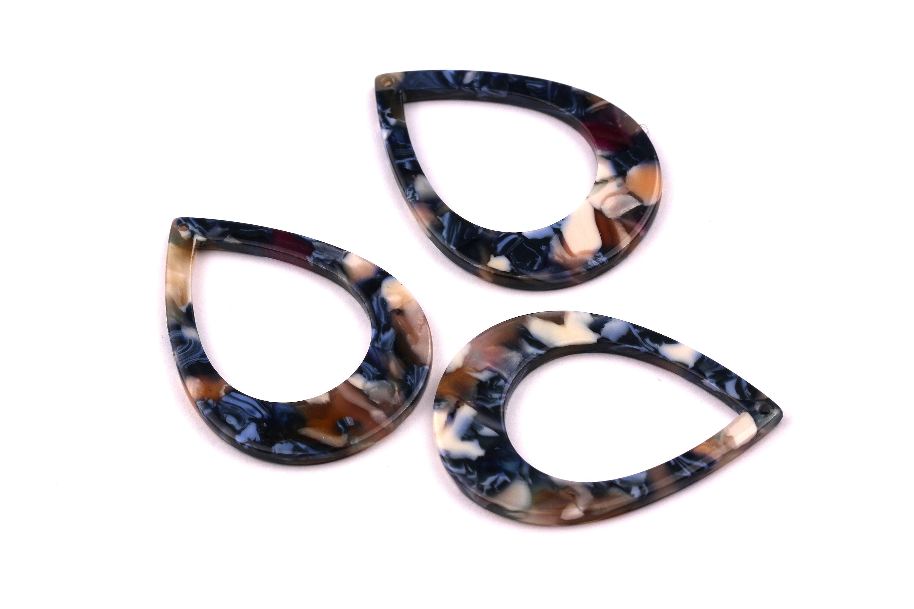 Acetate Drop Charms - Drop Earrings and Pendant - Earring Findings - Jewelry Supplies - Color Code: A19 - 46x2.5mm - AC1022A - DOMEDBAZAAR