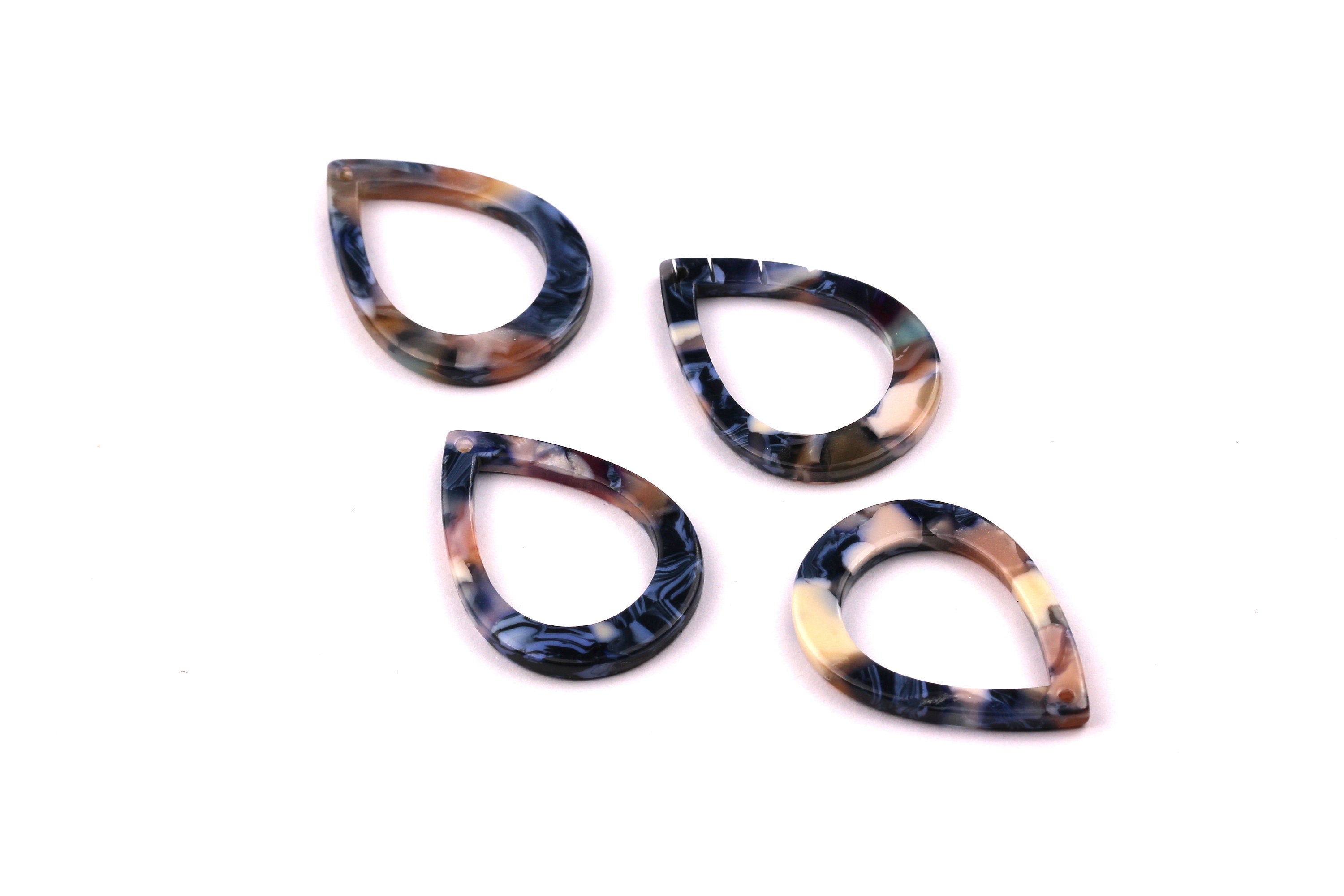 Acetate Drop Charms - Drop Earrings and Pendant - Earring Findings - Jewelry Supplies - Color Code: A19 - 31x2.4mm - AC1023A - DOMEDBAZAAR