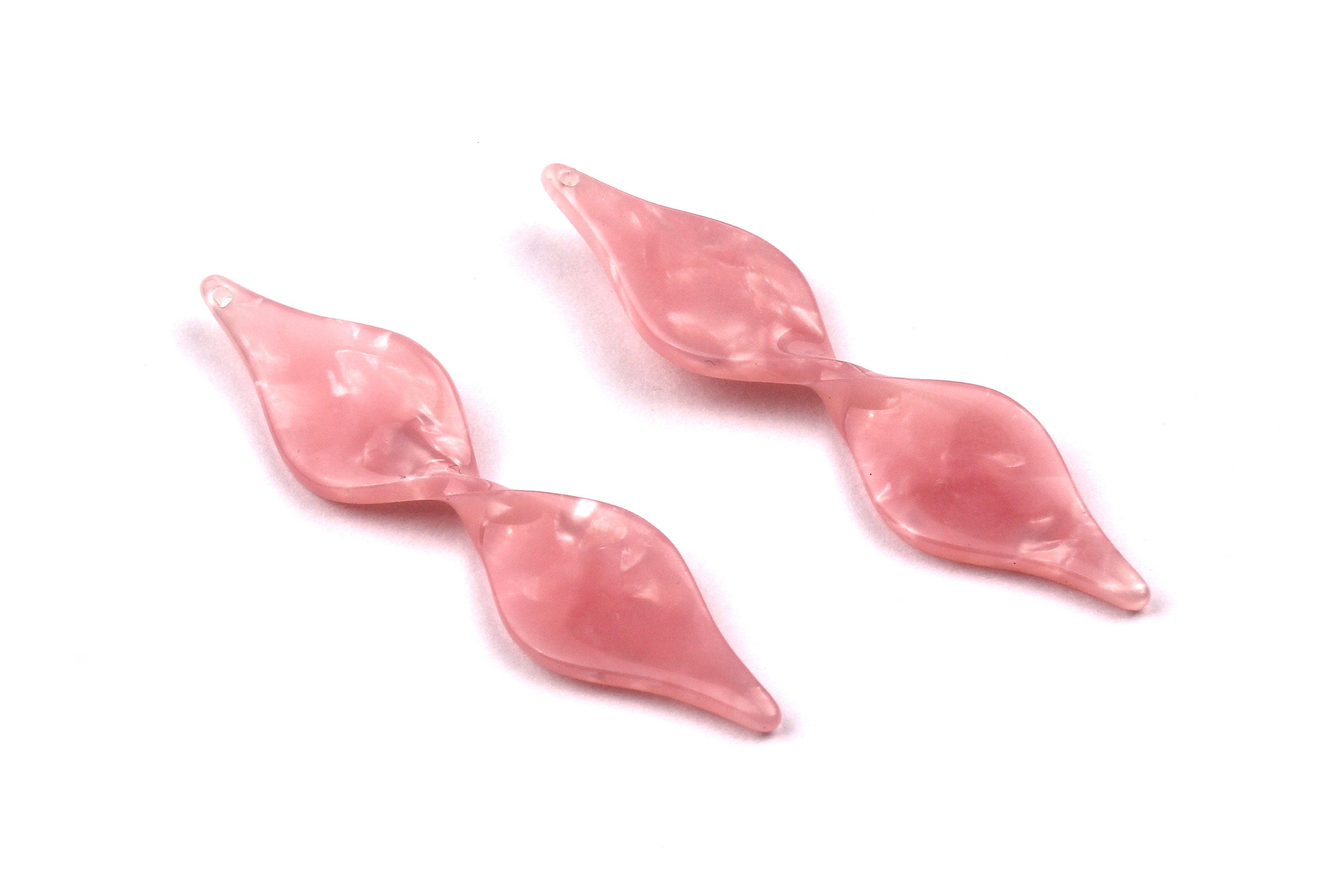 Acetate Twisted Charms - Twisted Earrings and Pendant - Earring Findings  - Color Code: A28 - 48x11mm - AC1028C - DOMEDBAZAAR