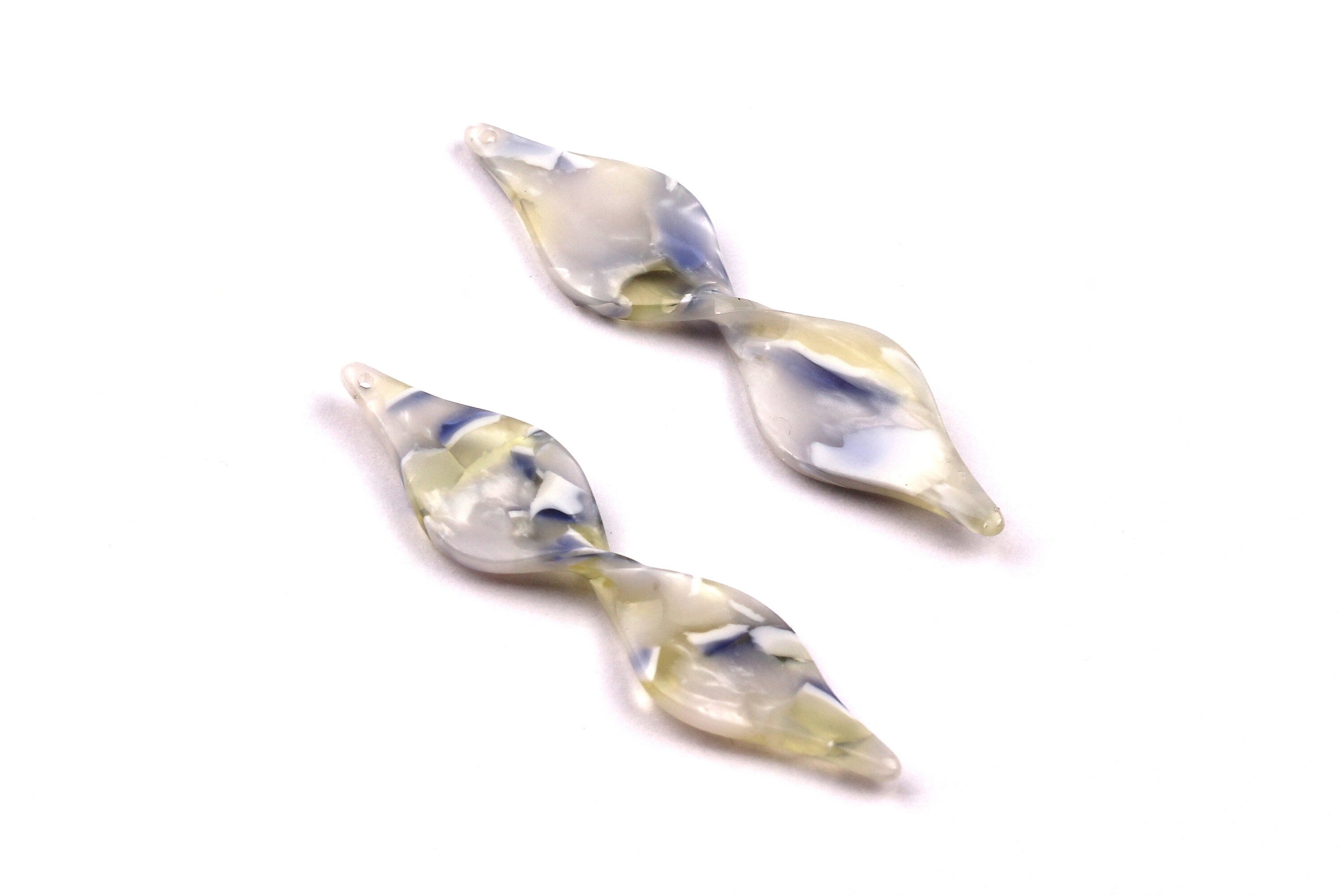 Acetate Twisted Charms - Twisted Earrings and Pendant - Earring Findings  - Earring Findings - 49x11mm - AC1028D - DOMEDBAZAAR